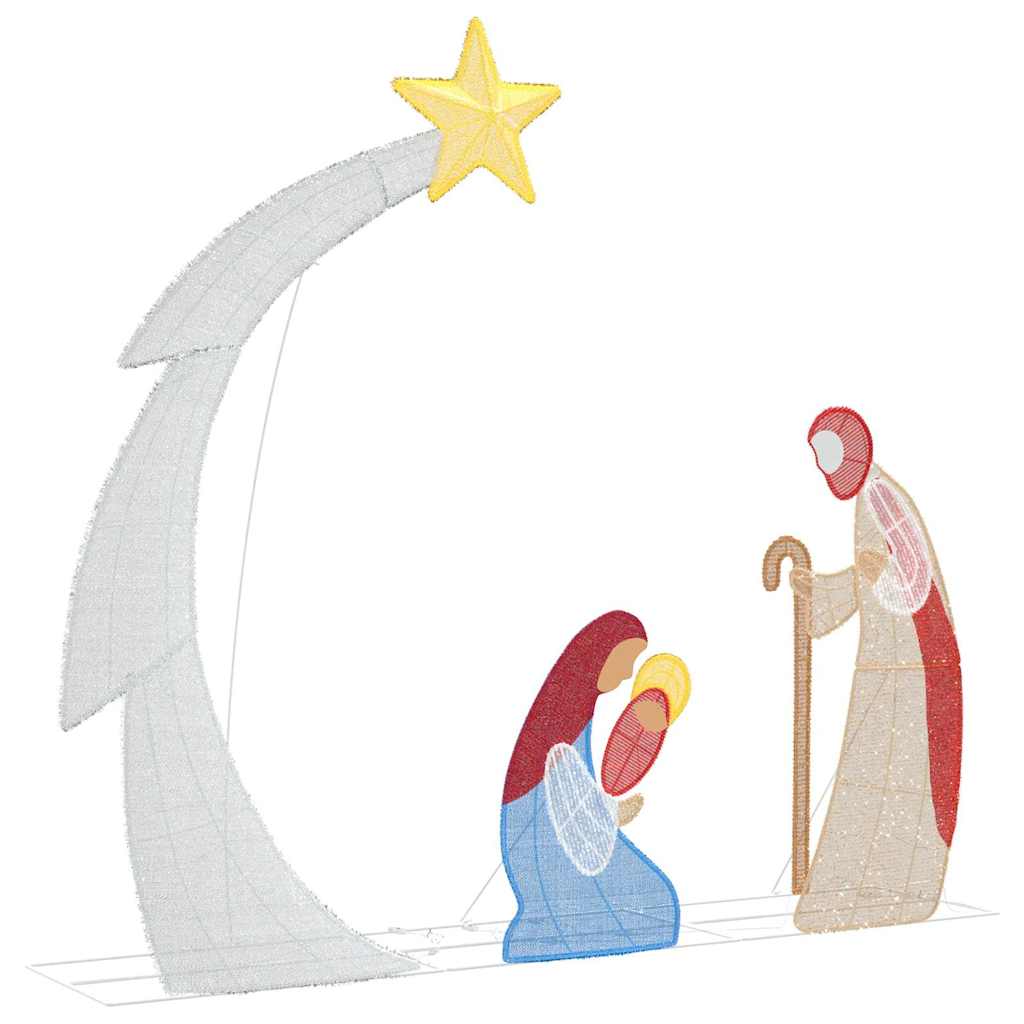 Scène de Crèche Blanc chaud 149 x32 x 127.5 cm Polyester - XIOS