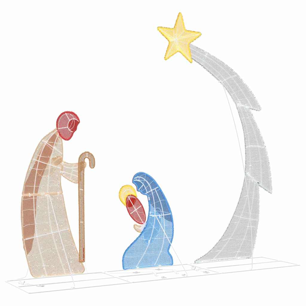 Scène de Crèche Blanc chaud 149 x32 x 127.5 cm Polyester - XIOS