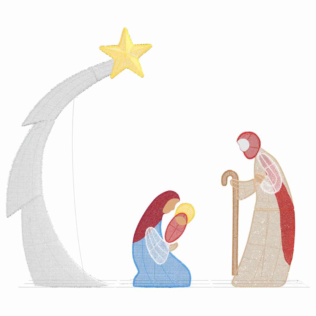 Scène de Crèche Blanc chaud 149 x32 x 127.5 cm Polyester - XIOS