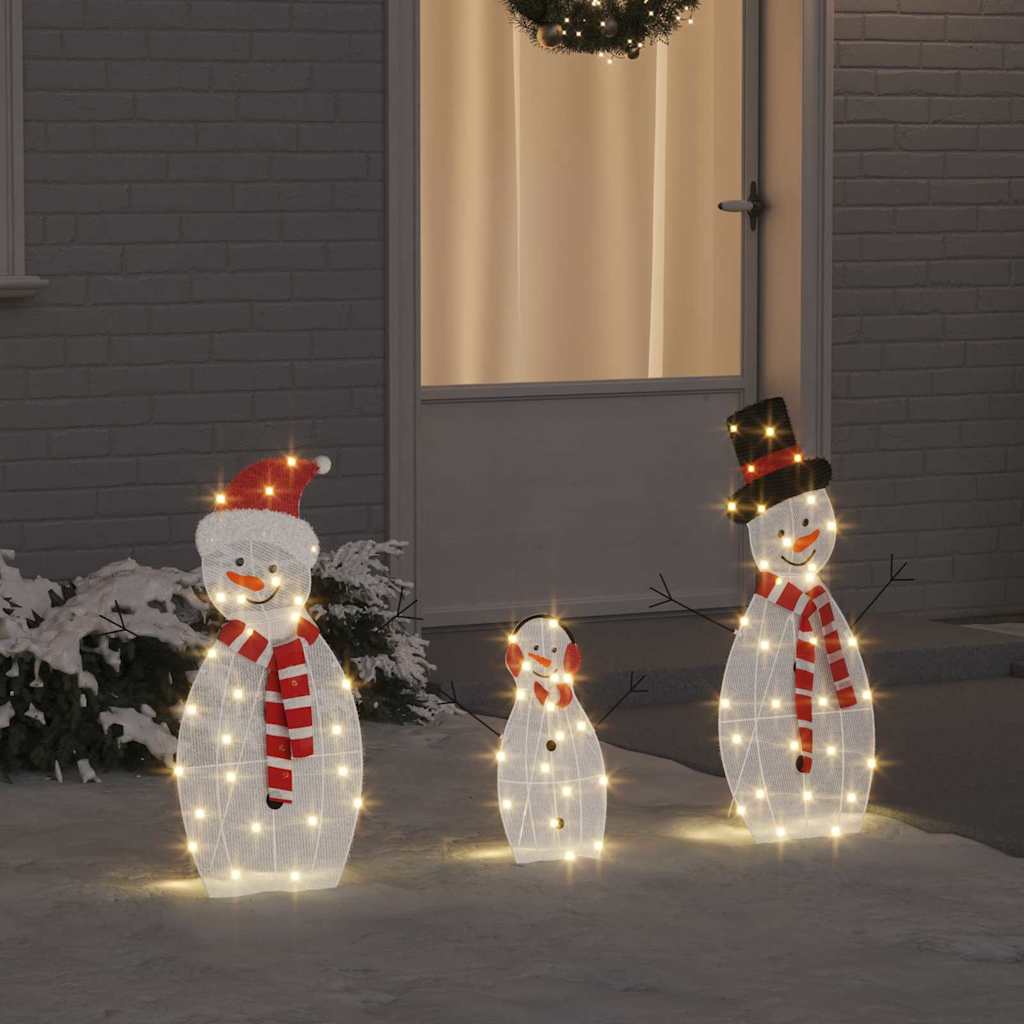 Famille de bonhommes de neige éclairés 3 pcs Blanc chaud - XIOS