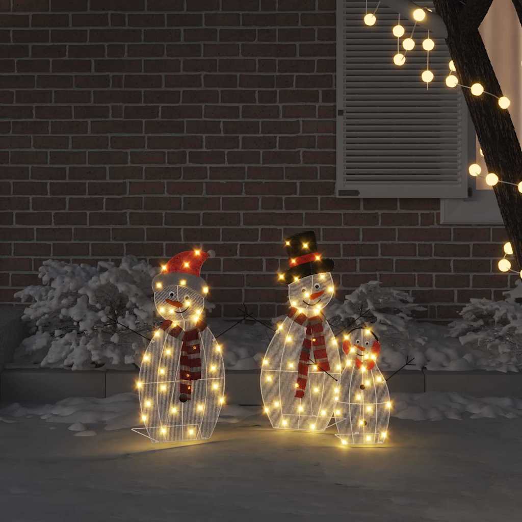 Famille de bonhommes de neige éclairés 3 pcs Blanc chaud - XIOS