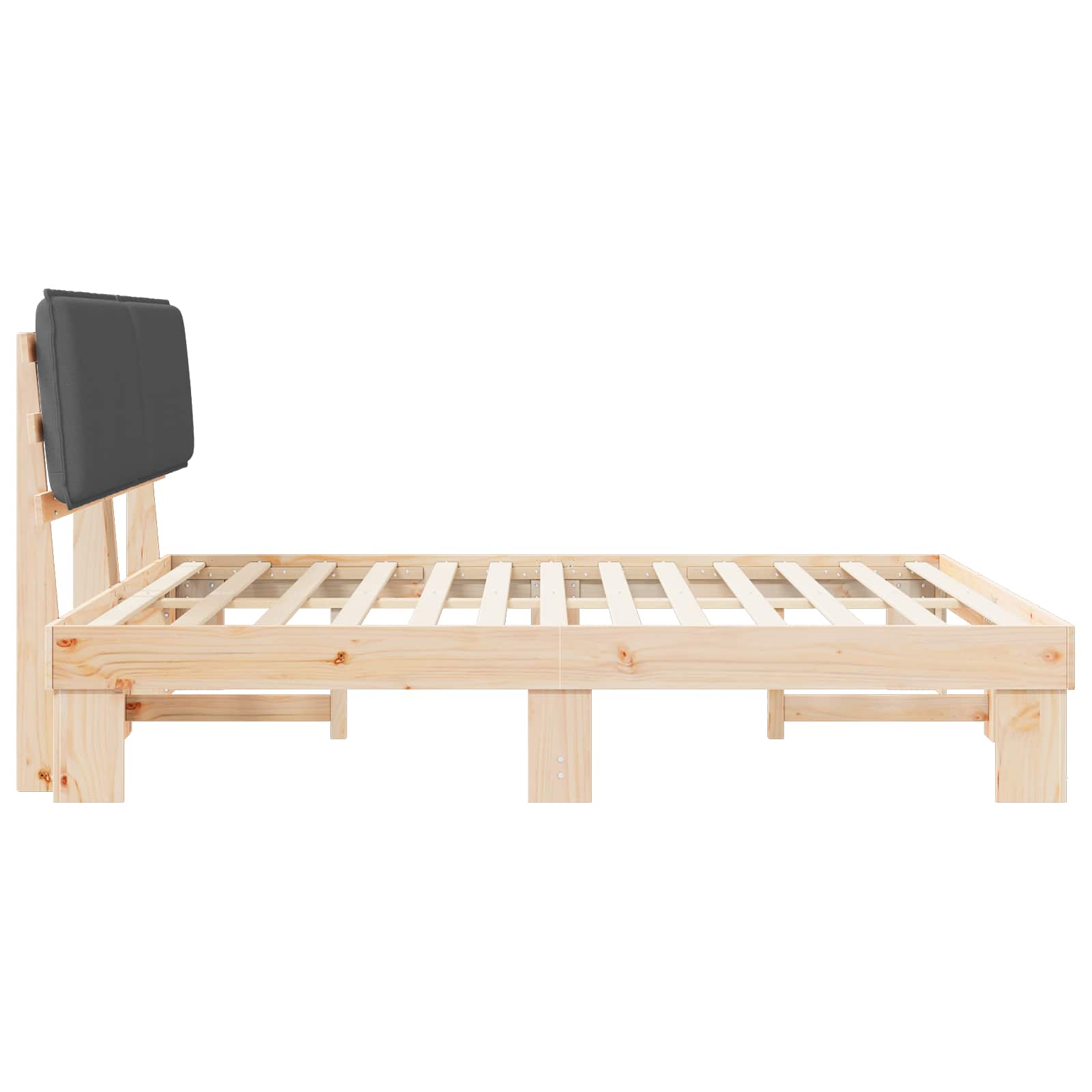 Cadre de lit avec tête de lit rembourrée Gris foncé - XIOS