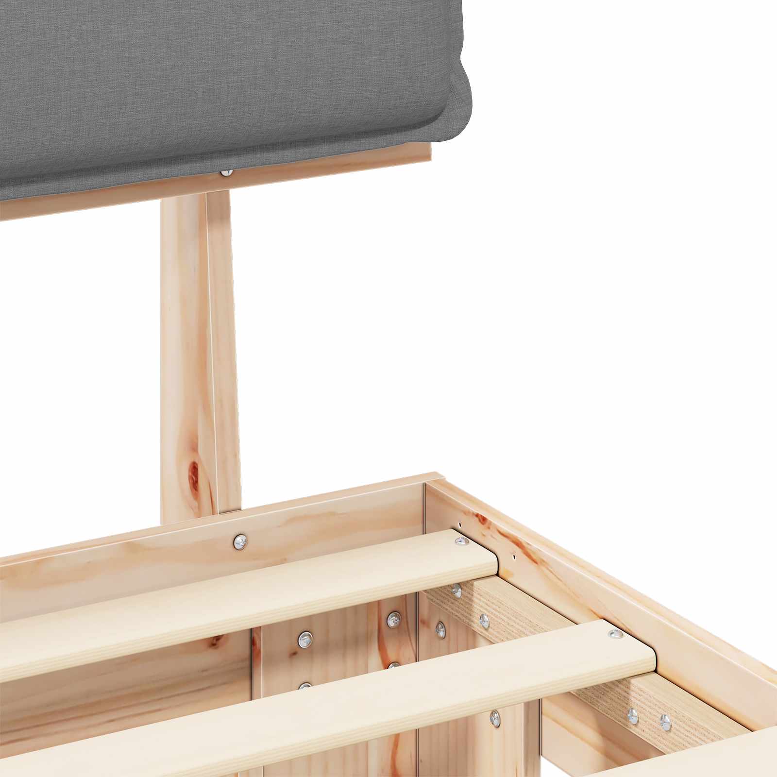 Cadre de lit avec tête de lit rembourrée Gris clair - XIOS