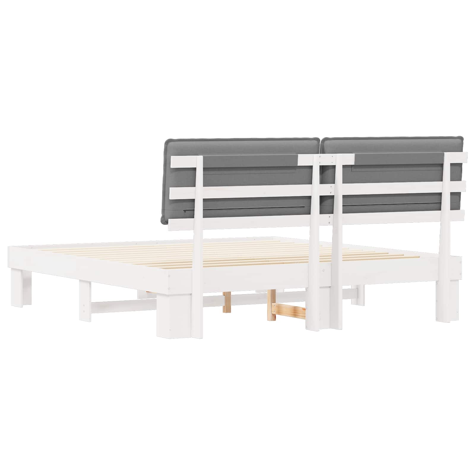 Cadre de lit avec tête de lit rembourrée Gris clair - XIOS