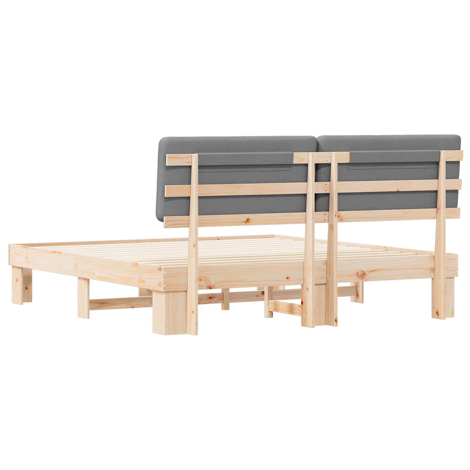 Cadre de lit avec tête de lit rembourrée Gris clair - XIOS