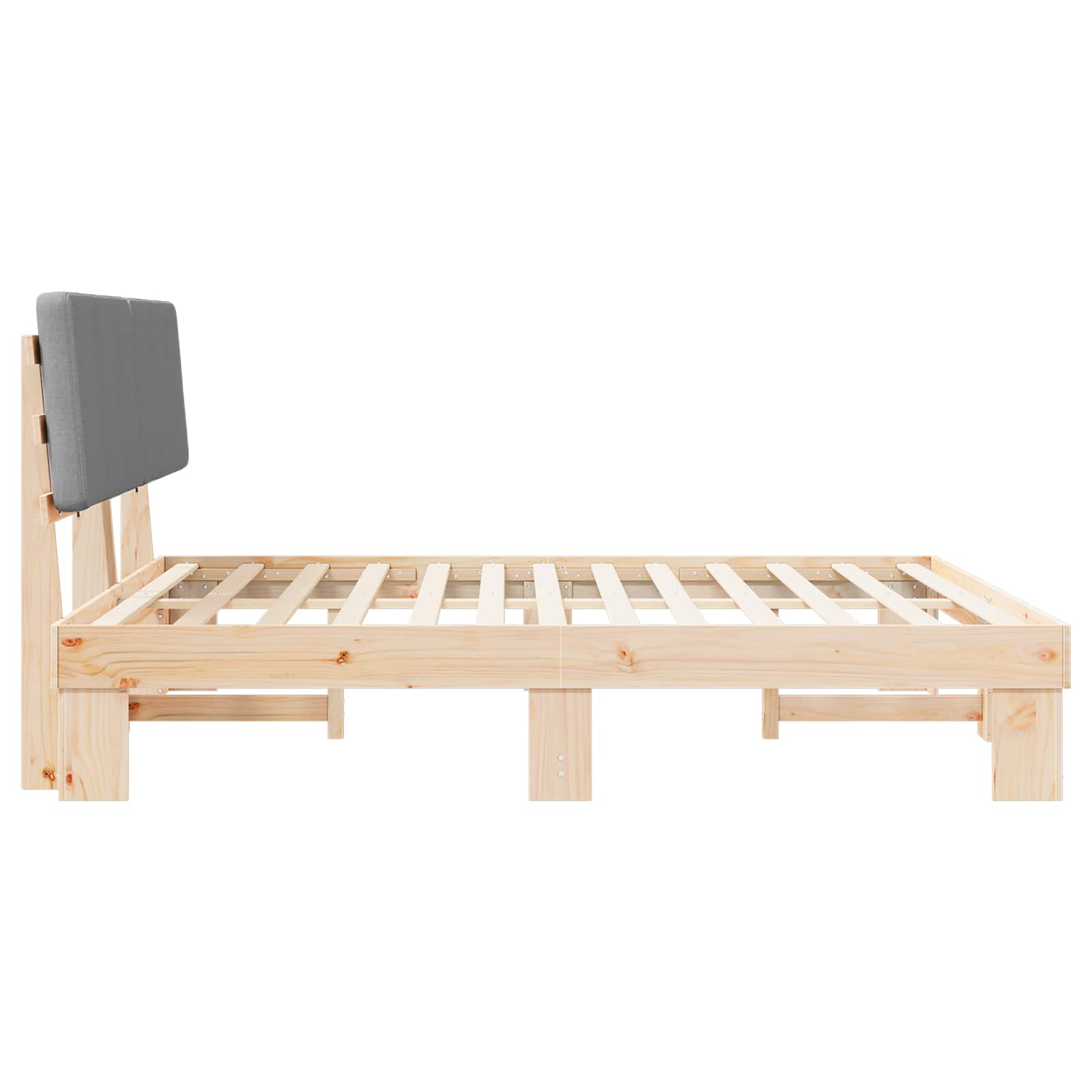 Cadre de lit avec tête de lit rembourrée Gris clair - XIOS