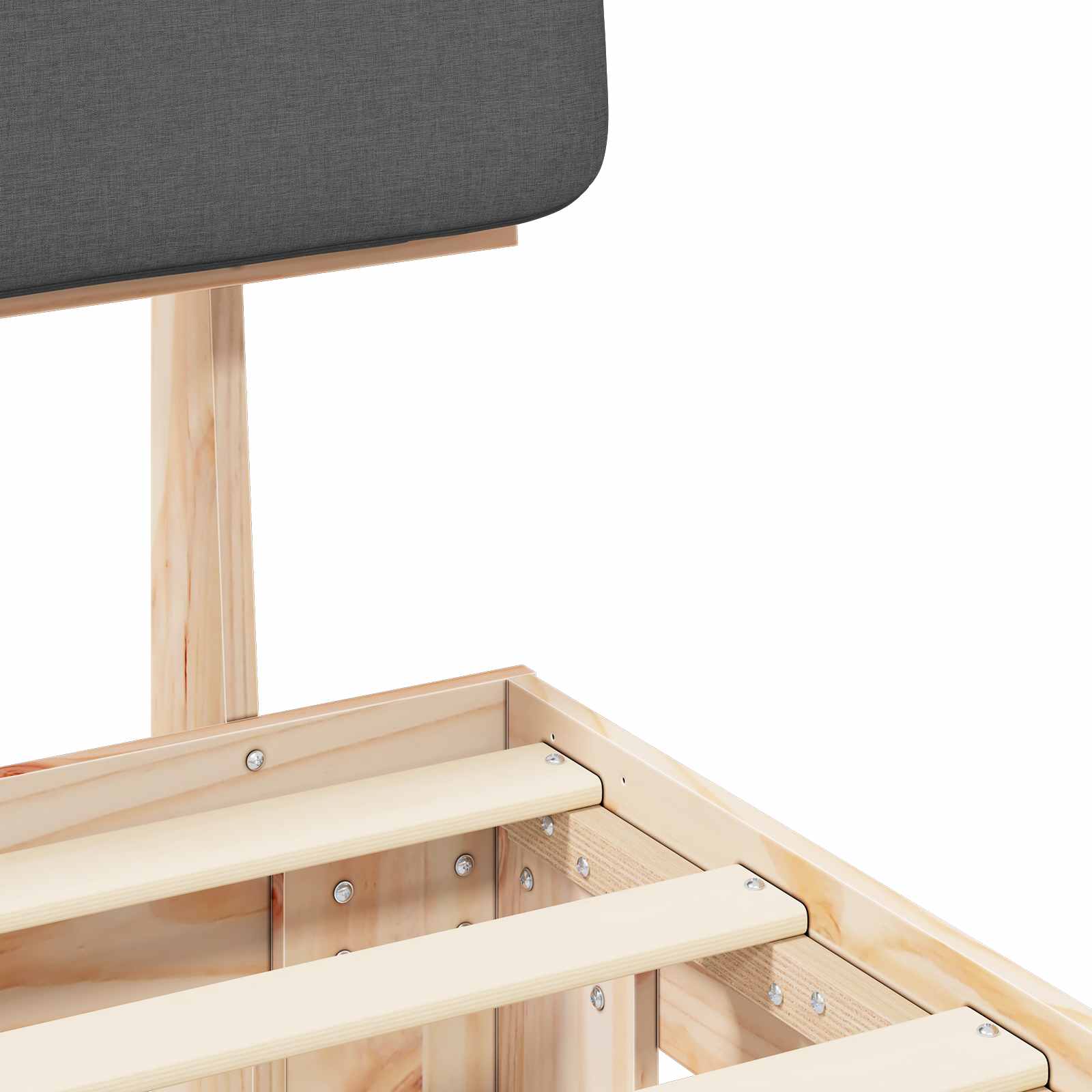 Cadre de lit avec tête de lit rembourrée Gris foncé - XIOS