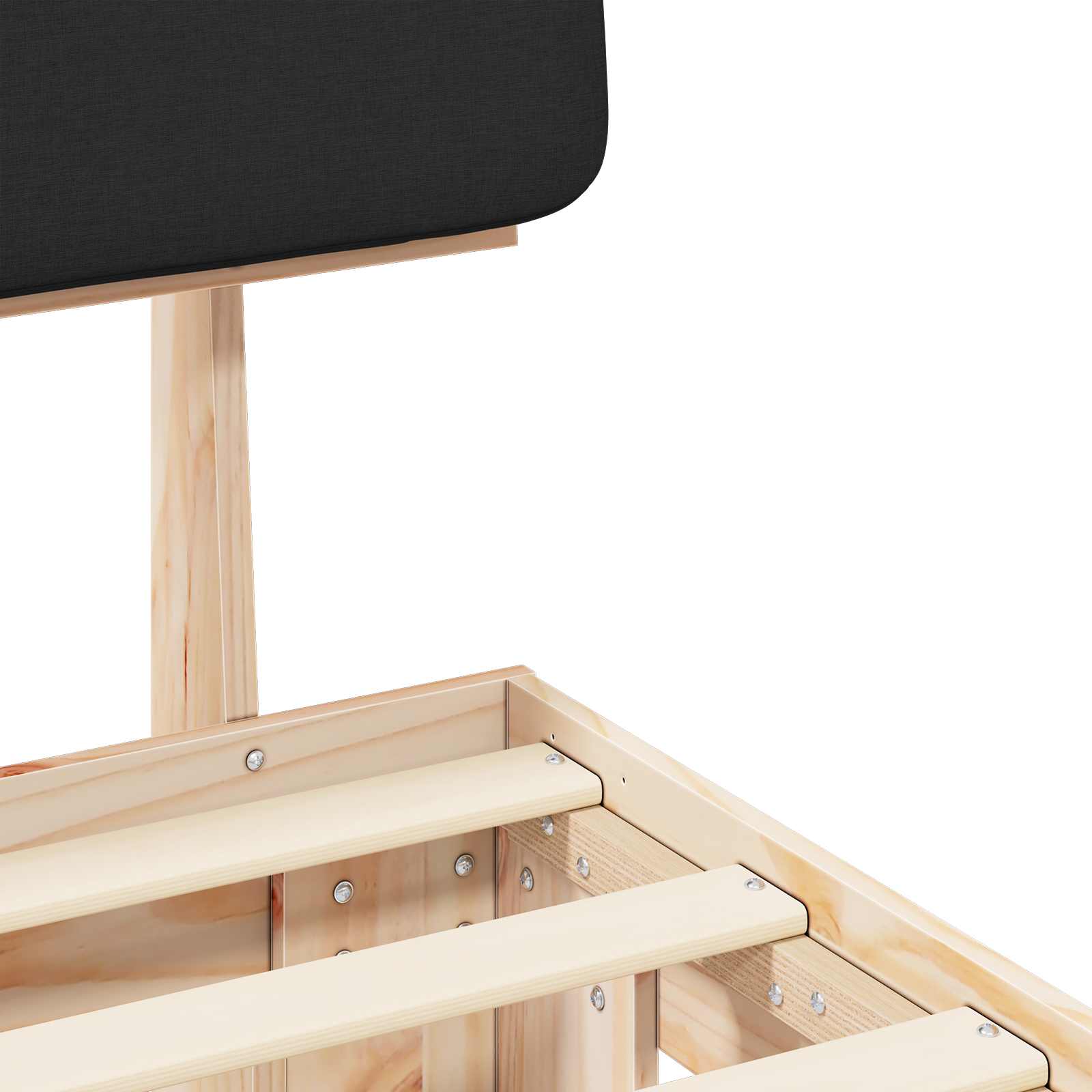 Cadre de lit avec tête de lit rembourrée Noir 180 x 200 cm - XIOS