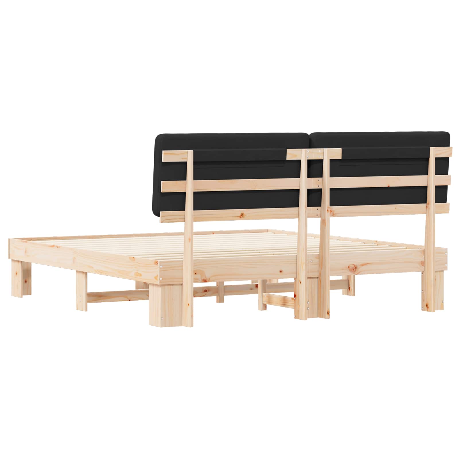 Cadre de lit avec tête de lit rembourrée Noir 180 x 200 cm - XIOS