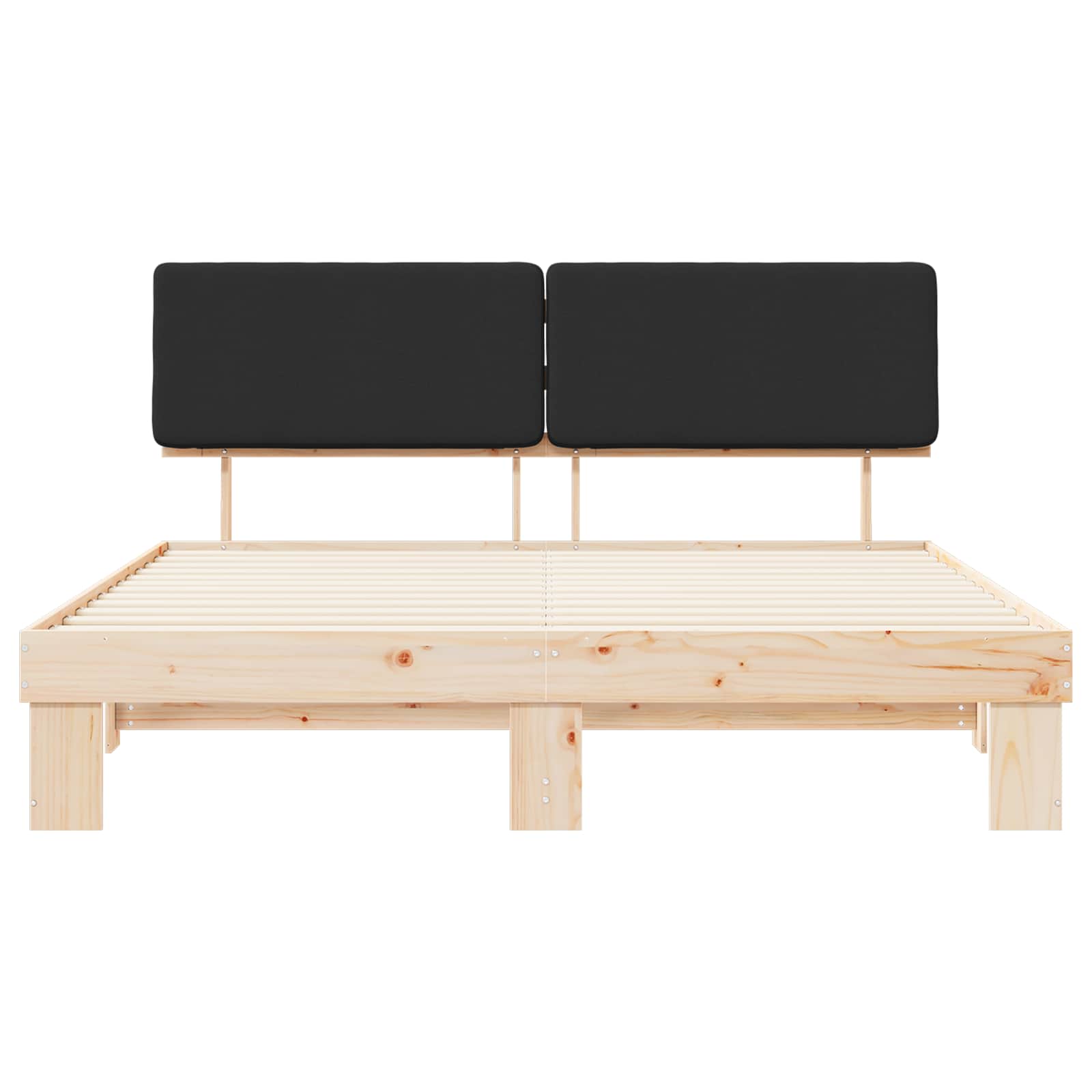 Cadre de lit avec tête de lit rembourrée Noir 180 x 200 cm - XIOS