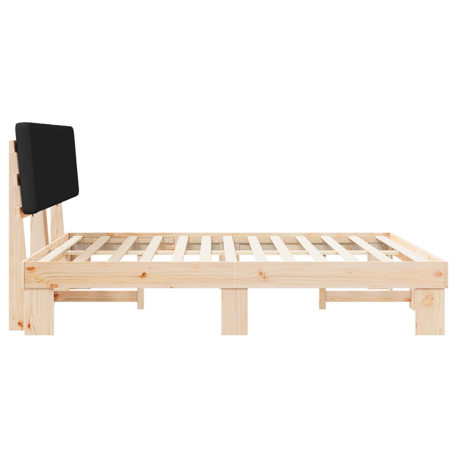 Cadre de lit avec tête de lit rembourrée Noir 180 x 200 cm - XIOS