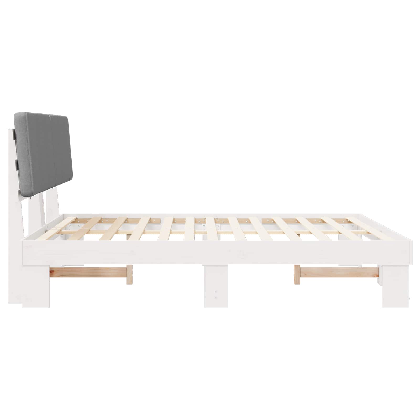 Cadre de lit avec tête de lit rembourrée Gris clair - XIOS