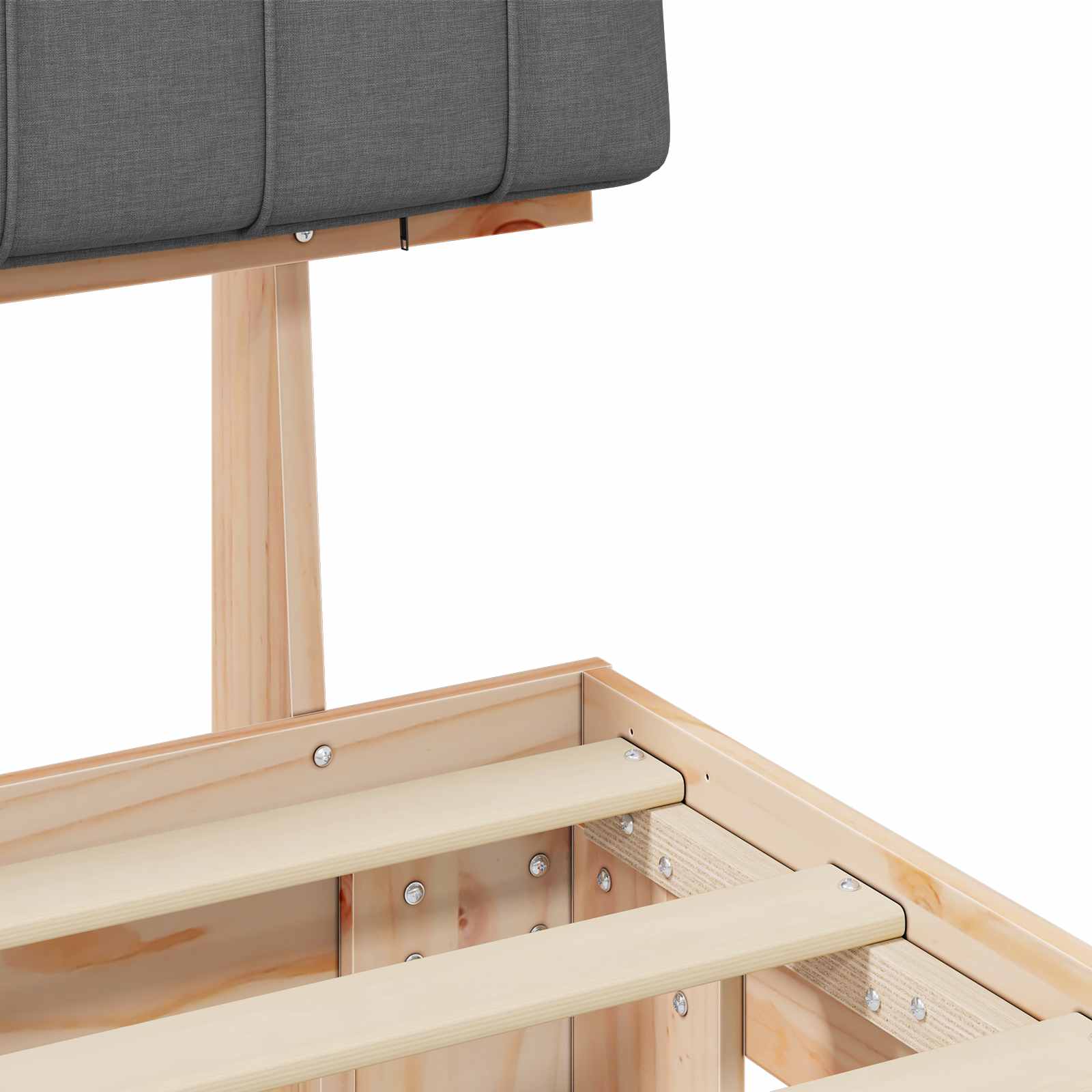 Cadre de lit avec tête de lit rembourrée Gris clair - XIOS