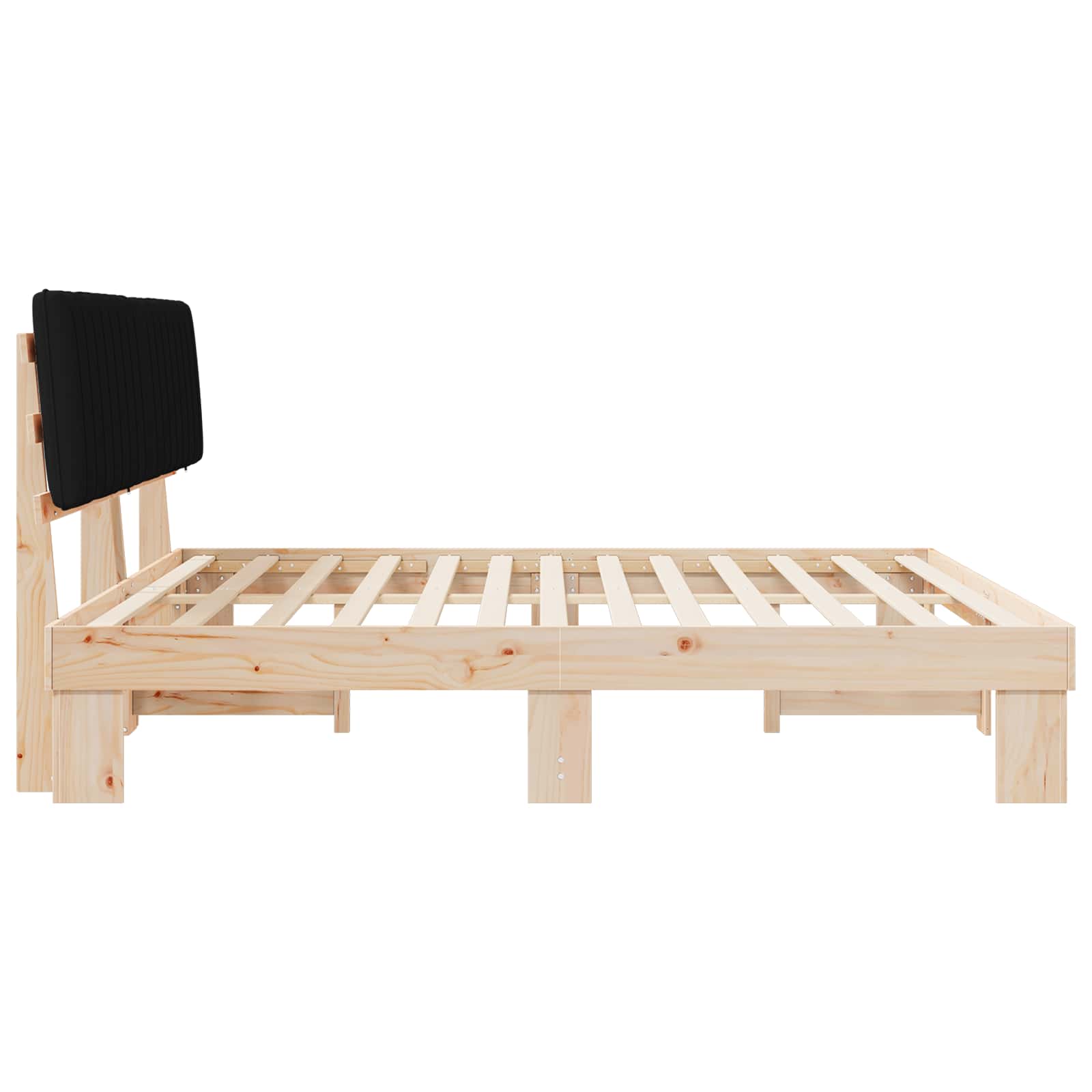 Cadre de lit avec tête de lit rembourrée Noir 200 x 200 cm - XIOS