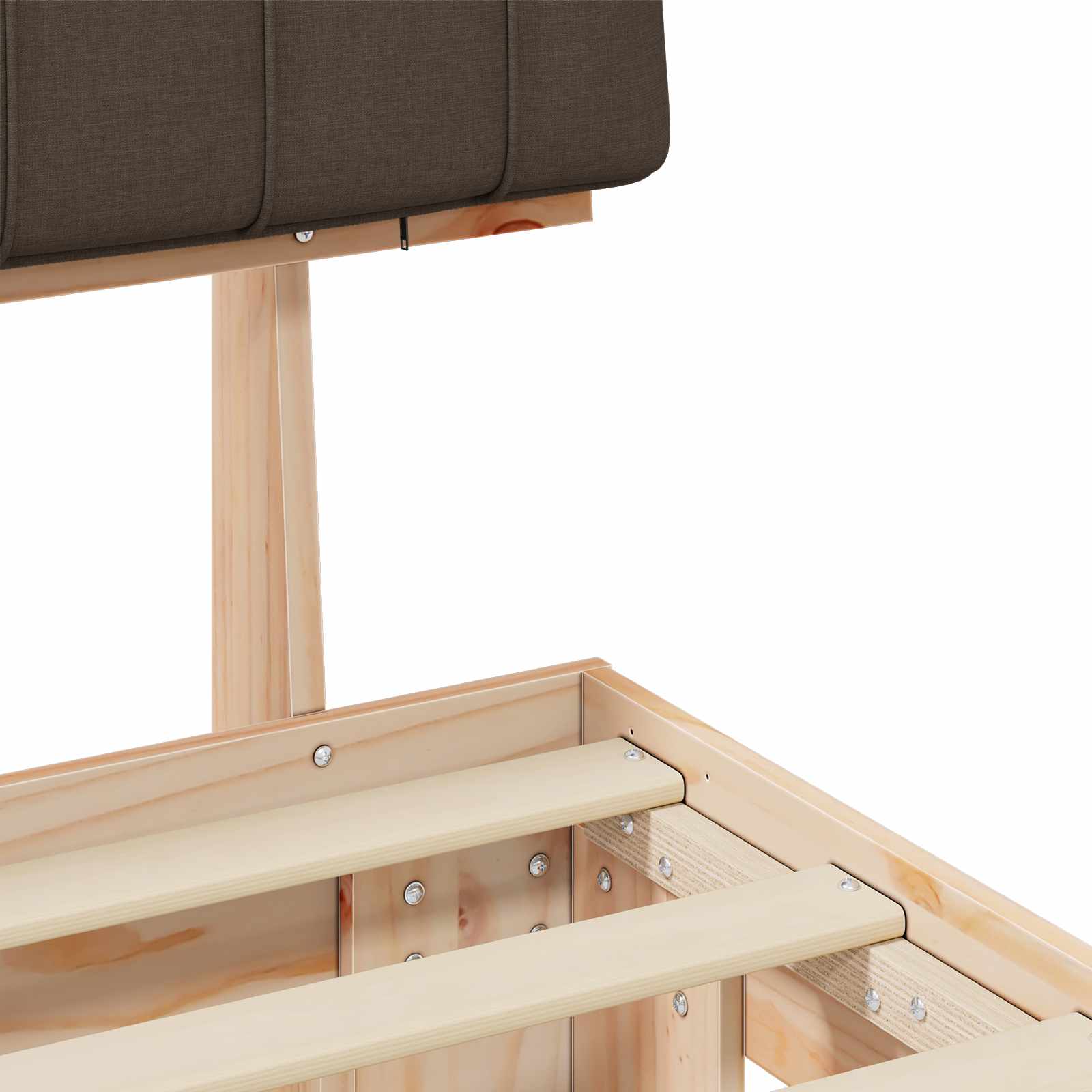 Cadre de lit avec tête de lit rembourrée Taupe 200 x 200 cm - XIOS