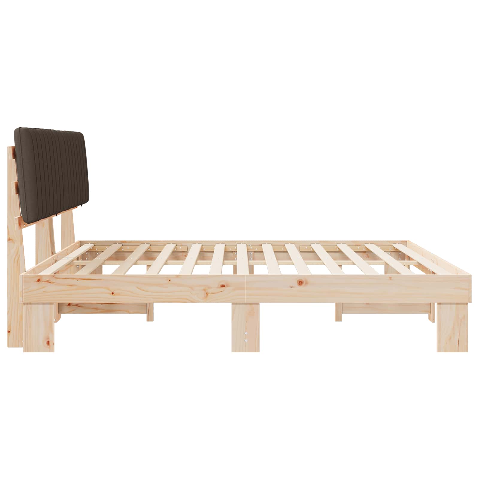 Cadre de lit avec tête de lit rembourrée Taupe 200 x 200 cm - XIOS