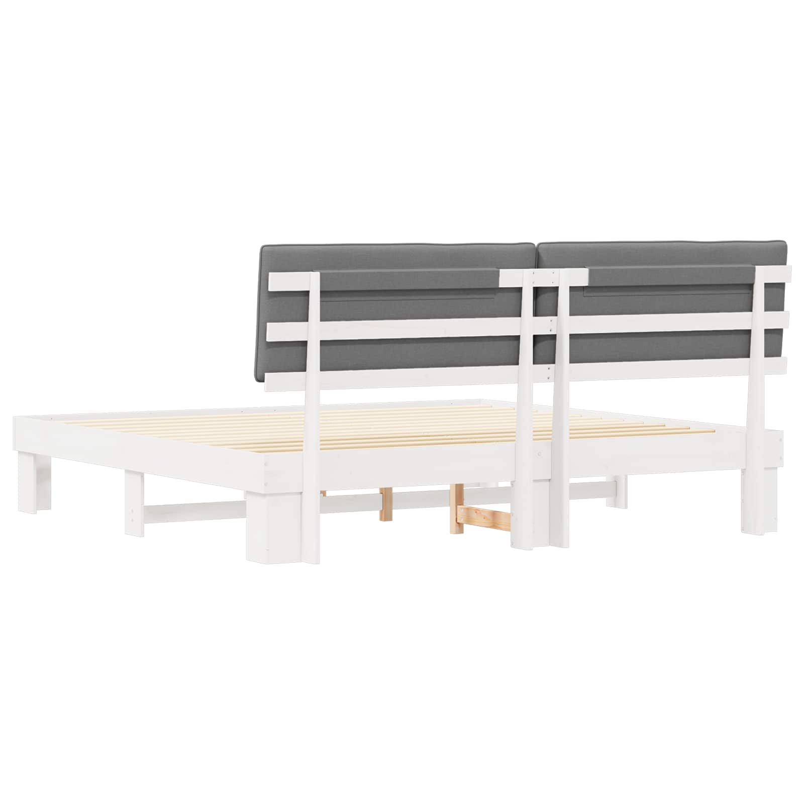 Cadre de lit avec tête de lit rembourrée Gris clair - XIOS