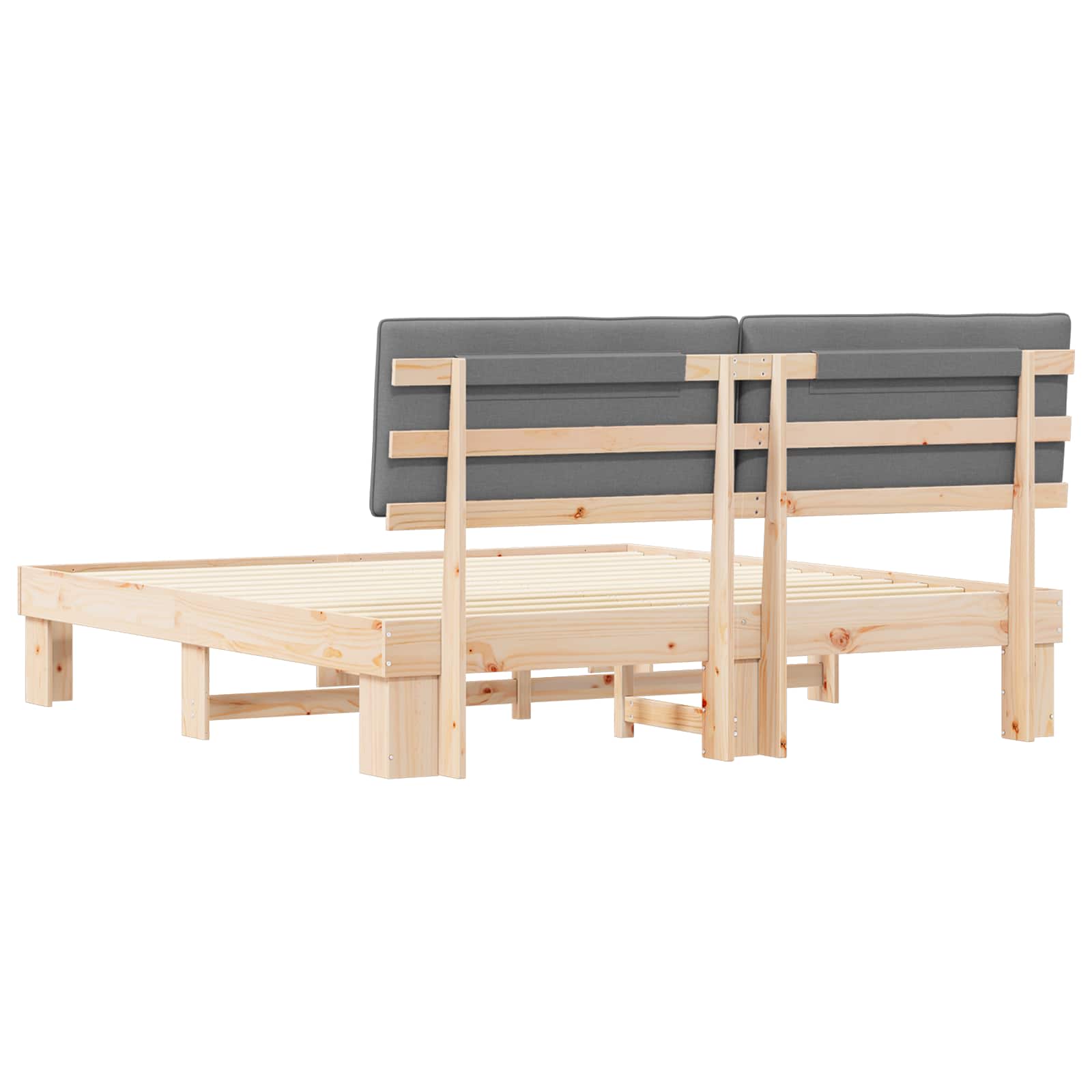 Cadre de lit avec tête de lit rembourrée Gris clair - XIOS