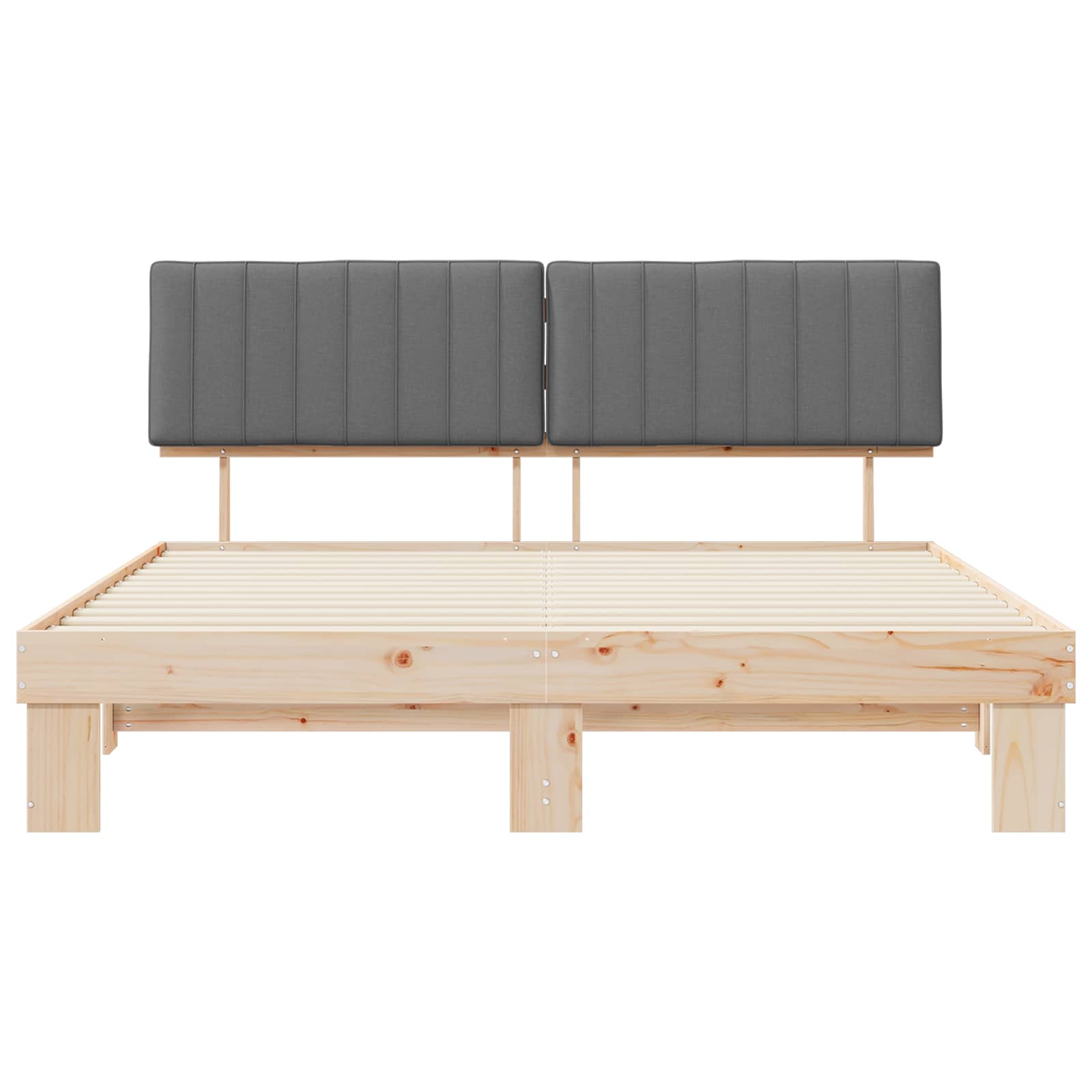 Cadre de lit avec tête de lit rembourrée Gris clair - XIOS