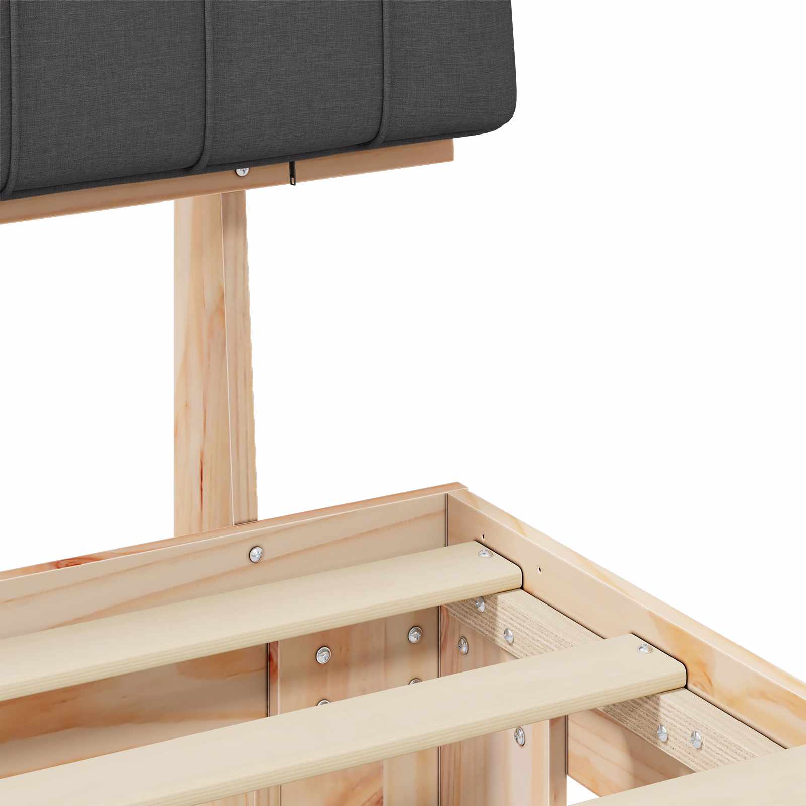 Cadre de lit avec tête de lit rembourrée Gris foncé - XIOS