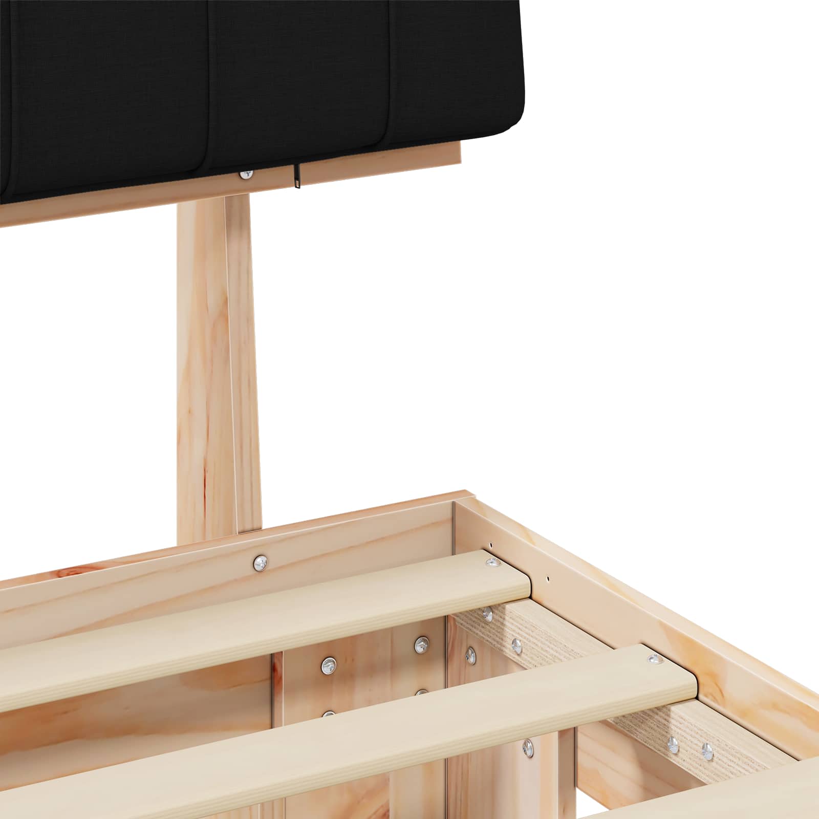 Cadre de lit avec tête de lit rembourrée Noir 180 x 200 cm - XIOS