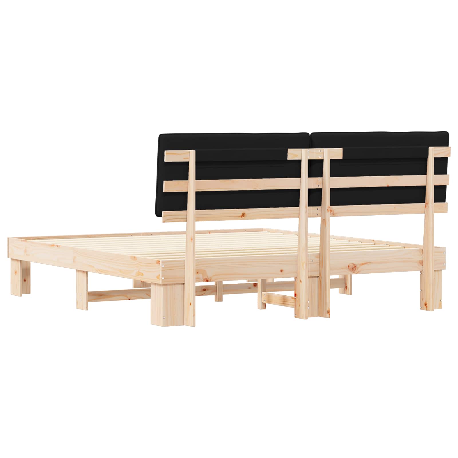 Cadre de lit avec tête de lit rembourrée Noir 180 x 200 cm - XIOS