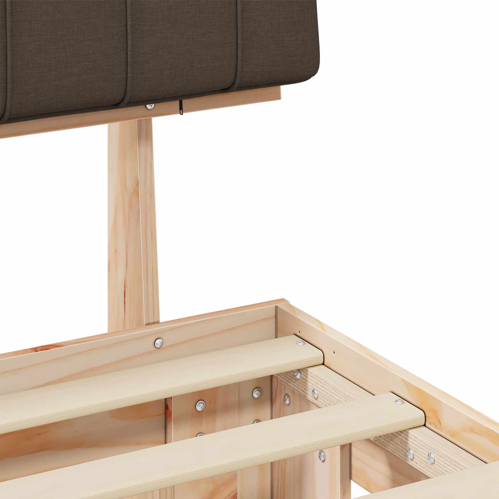 Cadre de lit avec tête de lit rembourrée Taupe 180 x 200 cm - XIOS