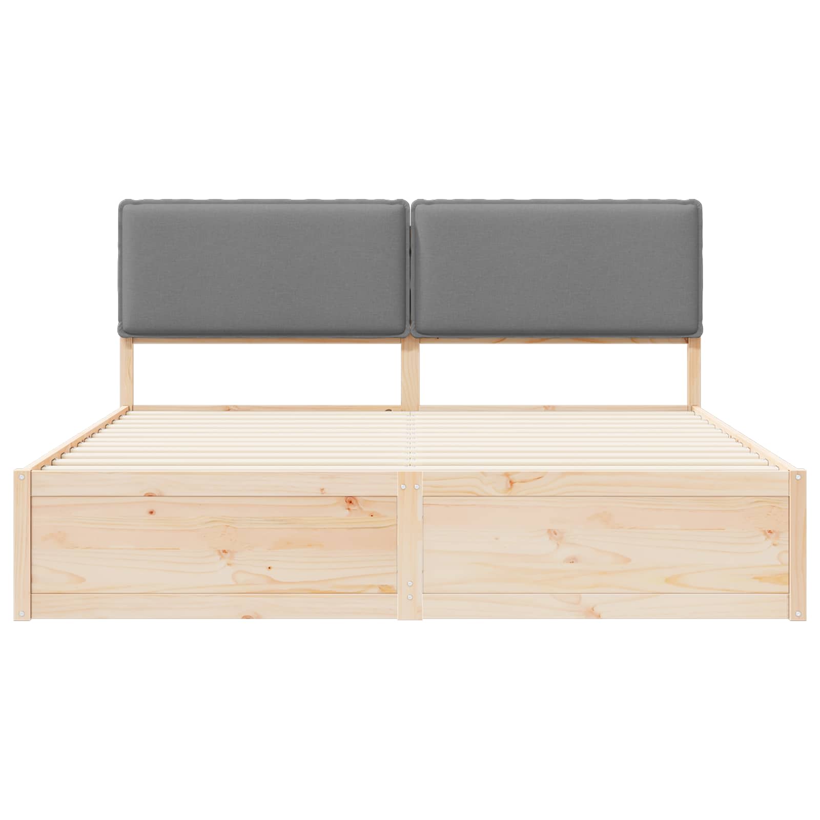 Cadre de lit avec tête de lit rembourrée Gris clair - XIOS