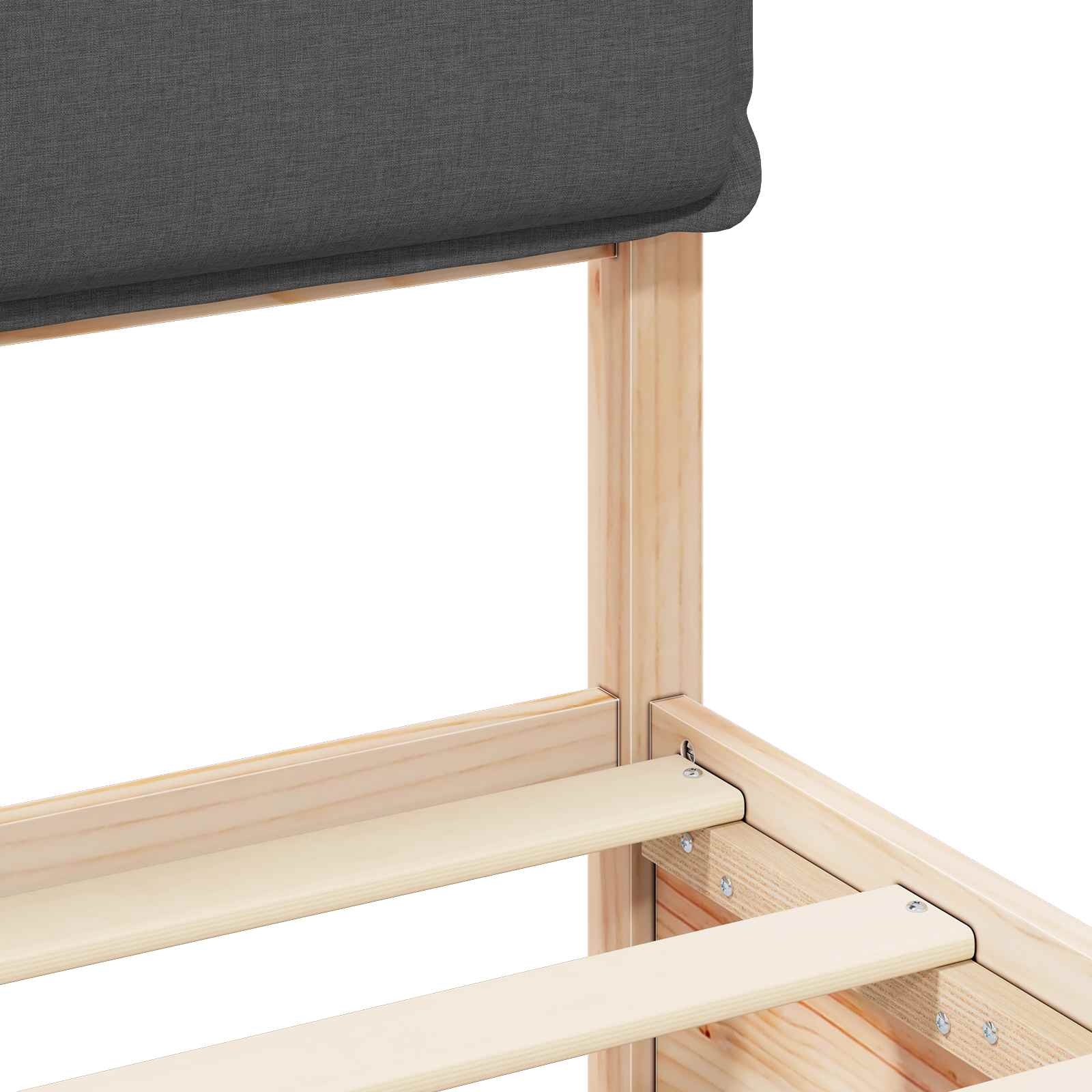 Cadre de lit avec tête de lit rembourrée Gris foncé - XIOS