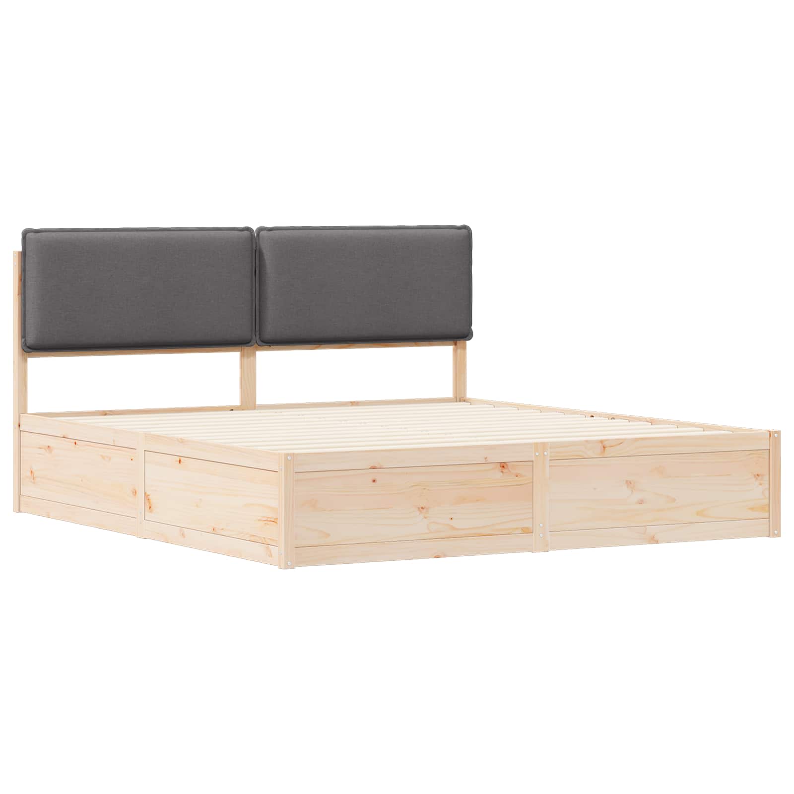 Cadre de lit avec tête de lit rembourrée Gris foncé - XIOS