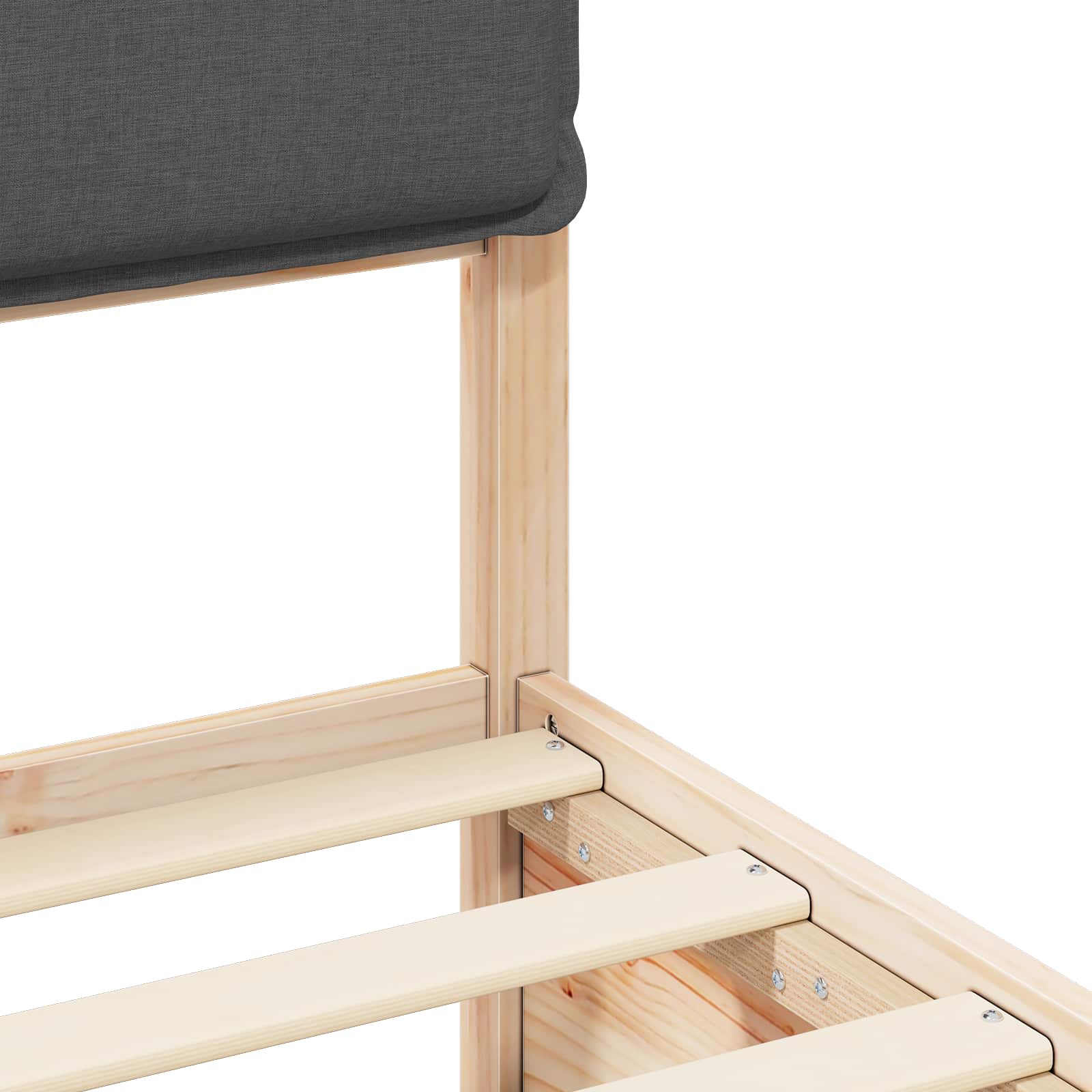 Cadre de lit avec tête de lit rembourrée Gris foncé - XIOS