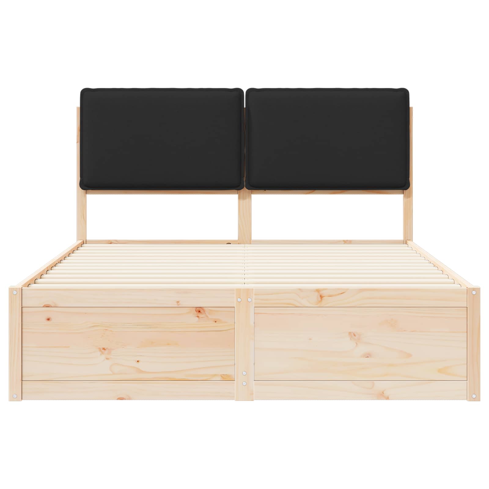 Cadre de lit avec tête de lit rembourrée Noir 140 x 190 cm - XIOS