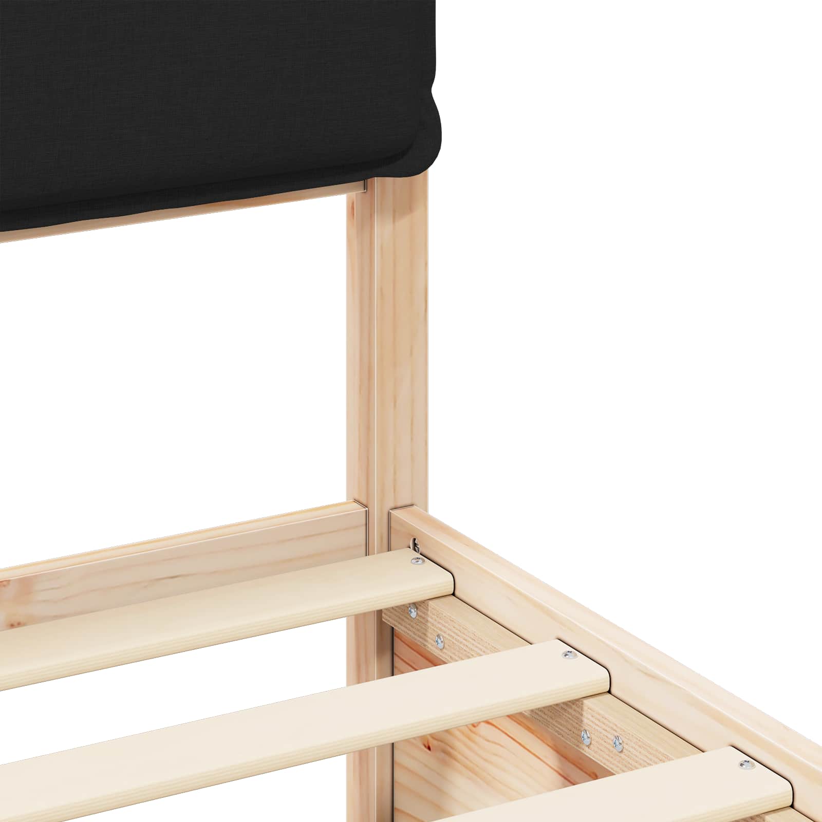 Cadre de lit avec tête de lit rembourrée Noir 135 x 190 cm - XIOS