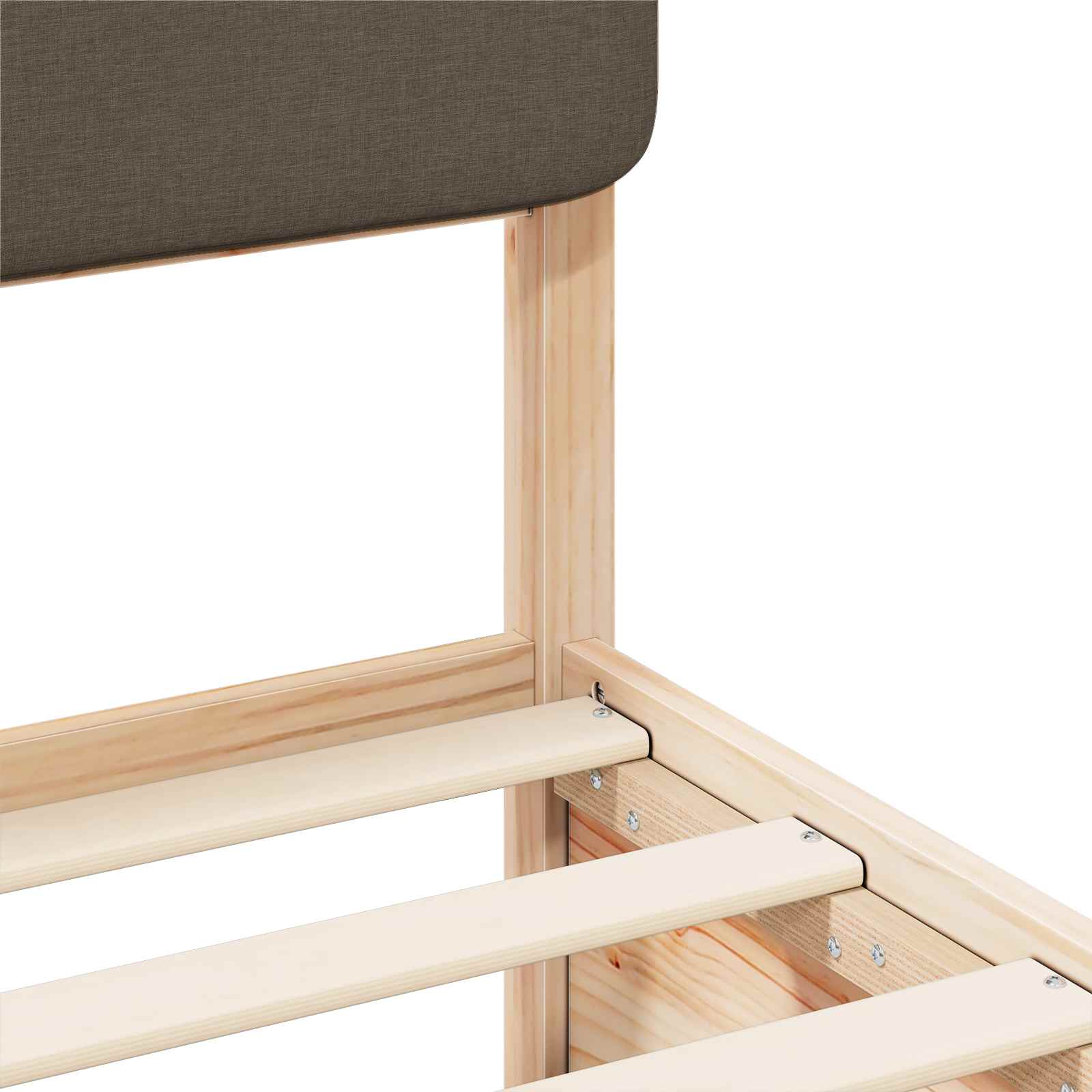 Cadre de lit avec tête de lit rembourrée Taupe 200 x 200 cm - XIOS