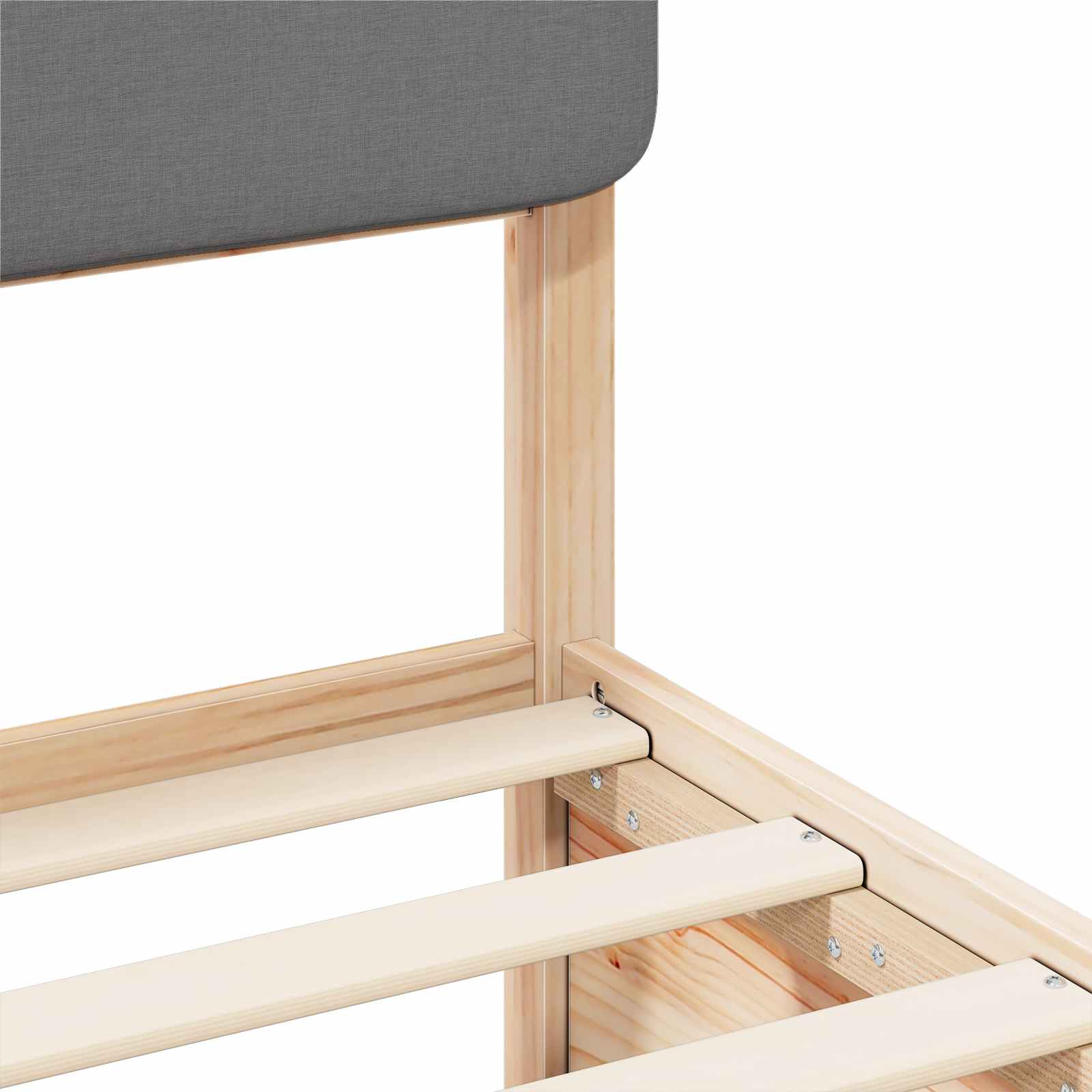 Cadre de lit avec tête de lit rembourrée Gris clair - XIOS