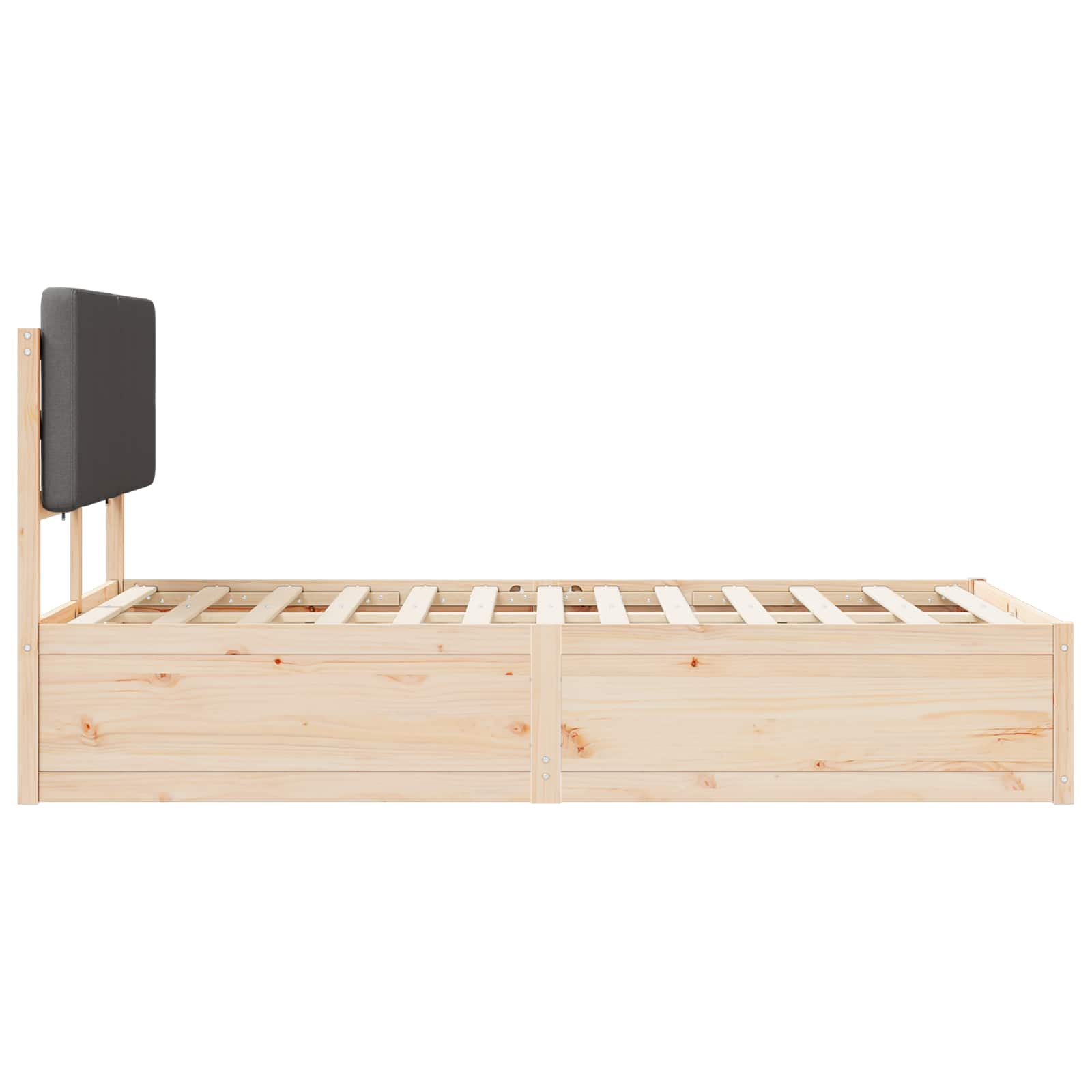 Cadre de lit avec tête de lit rembourrée Gris foncé - XIOS