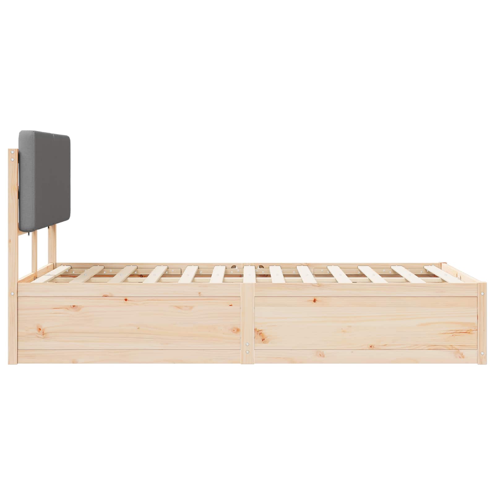 Cadre de lit avec tête de lit rembourrée Gris clair - XIOS