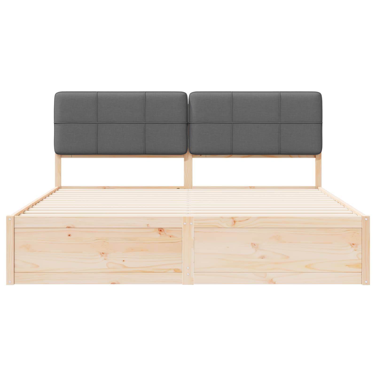 Cadre de lit avec tête de lit rembourrée Gris foncé - XIOS