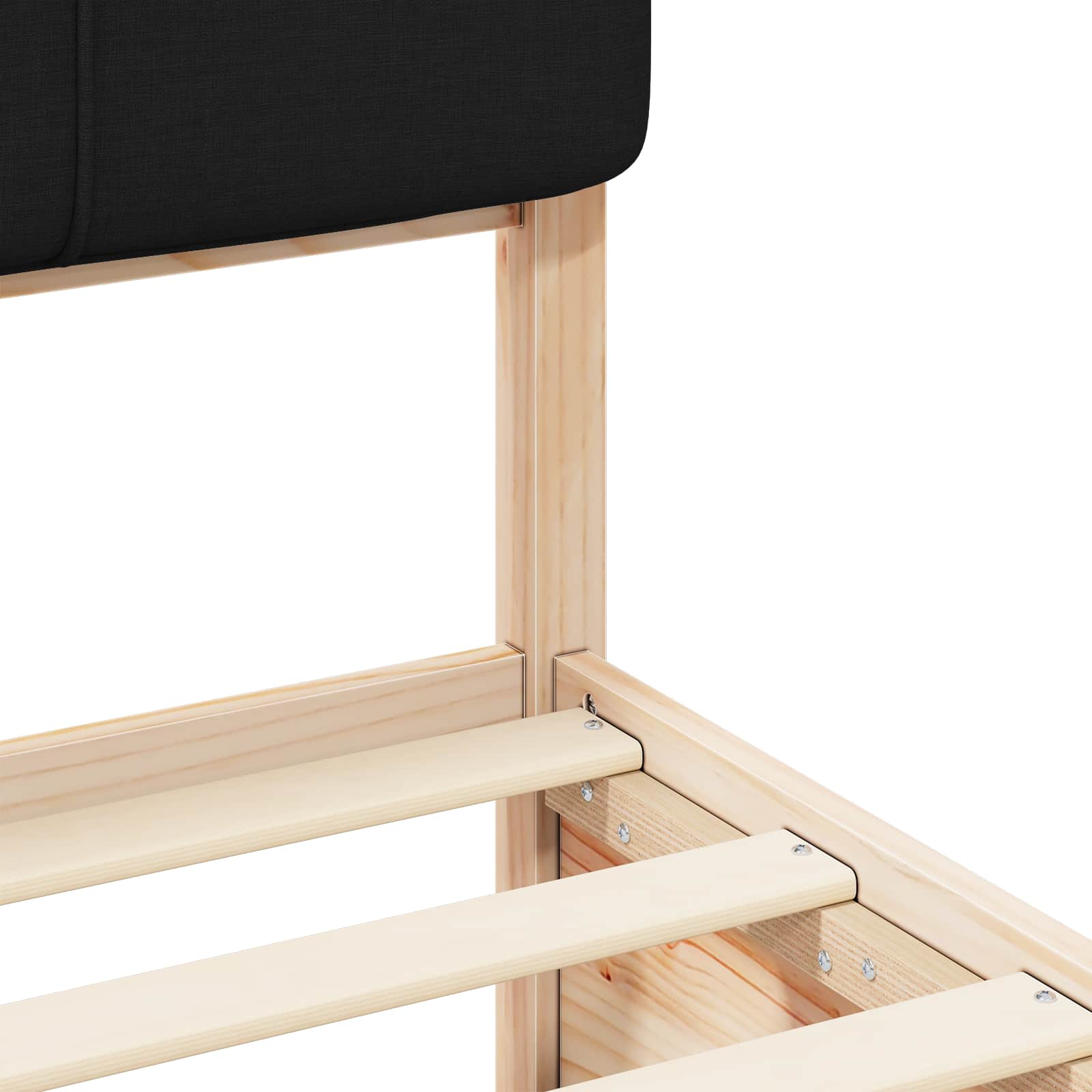 Cadre de lit avec tête de lit rembourrée Noir 200 x 200 cm - XIOS