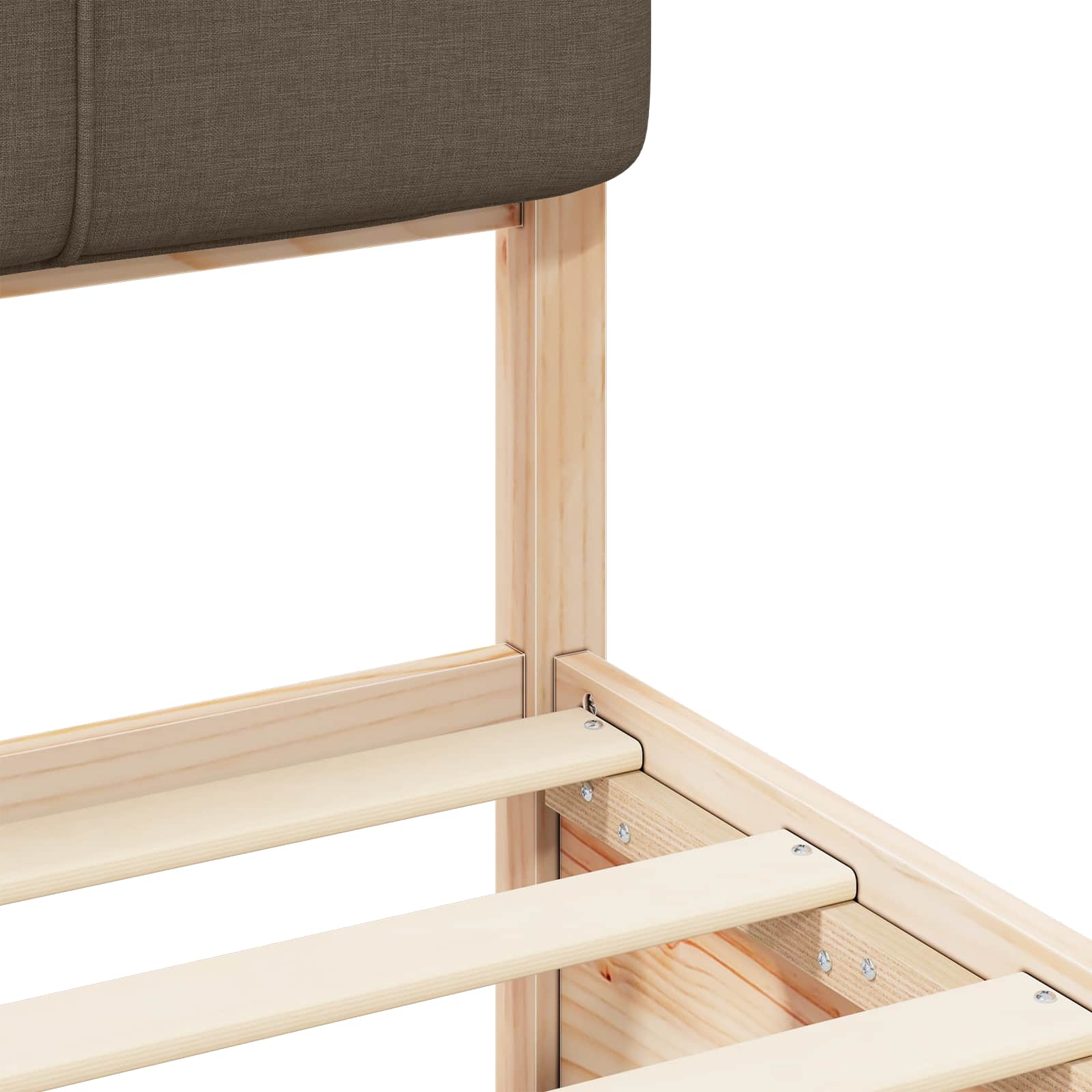 Cadre de lit avec tête de lit rembourrée Taupe 180 x 200 cm - XIOS