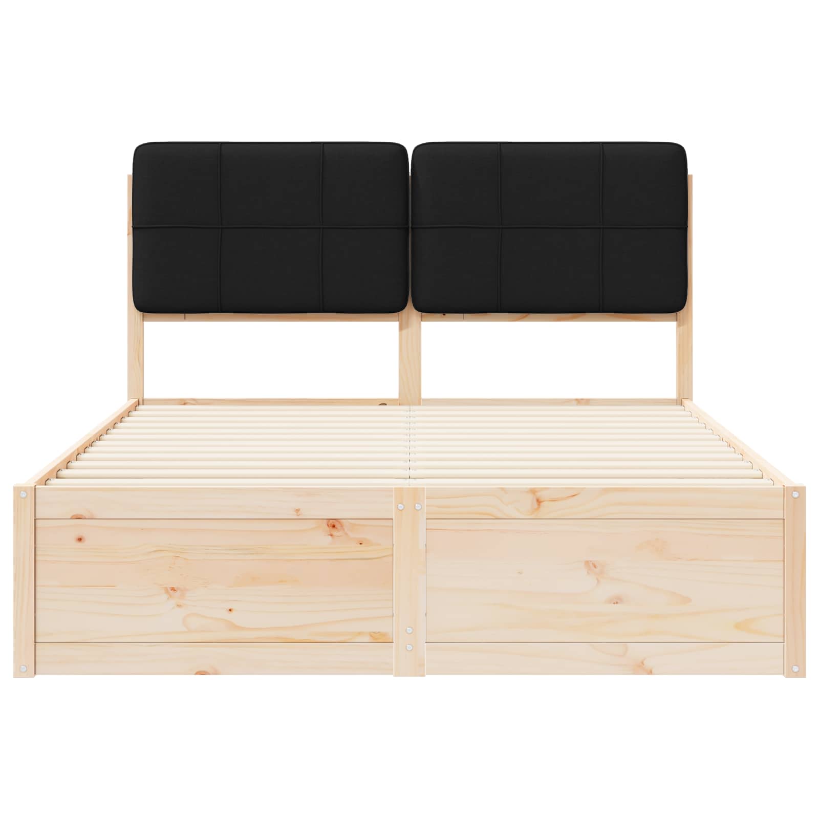 Cadre de lit avec tête de lit rembourrée Noir 140 x 190 cm - XIOS