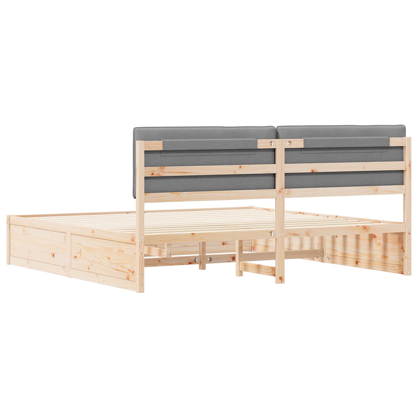 Cadre de lit avec tête de lit rembourrée Gris clair - XIOS