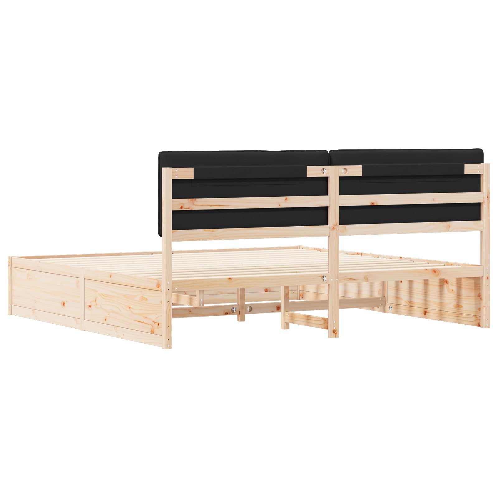 Cadre de lit avec tête de lit rembourrée Noir 200 x 200 cm - XIOS