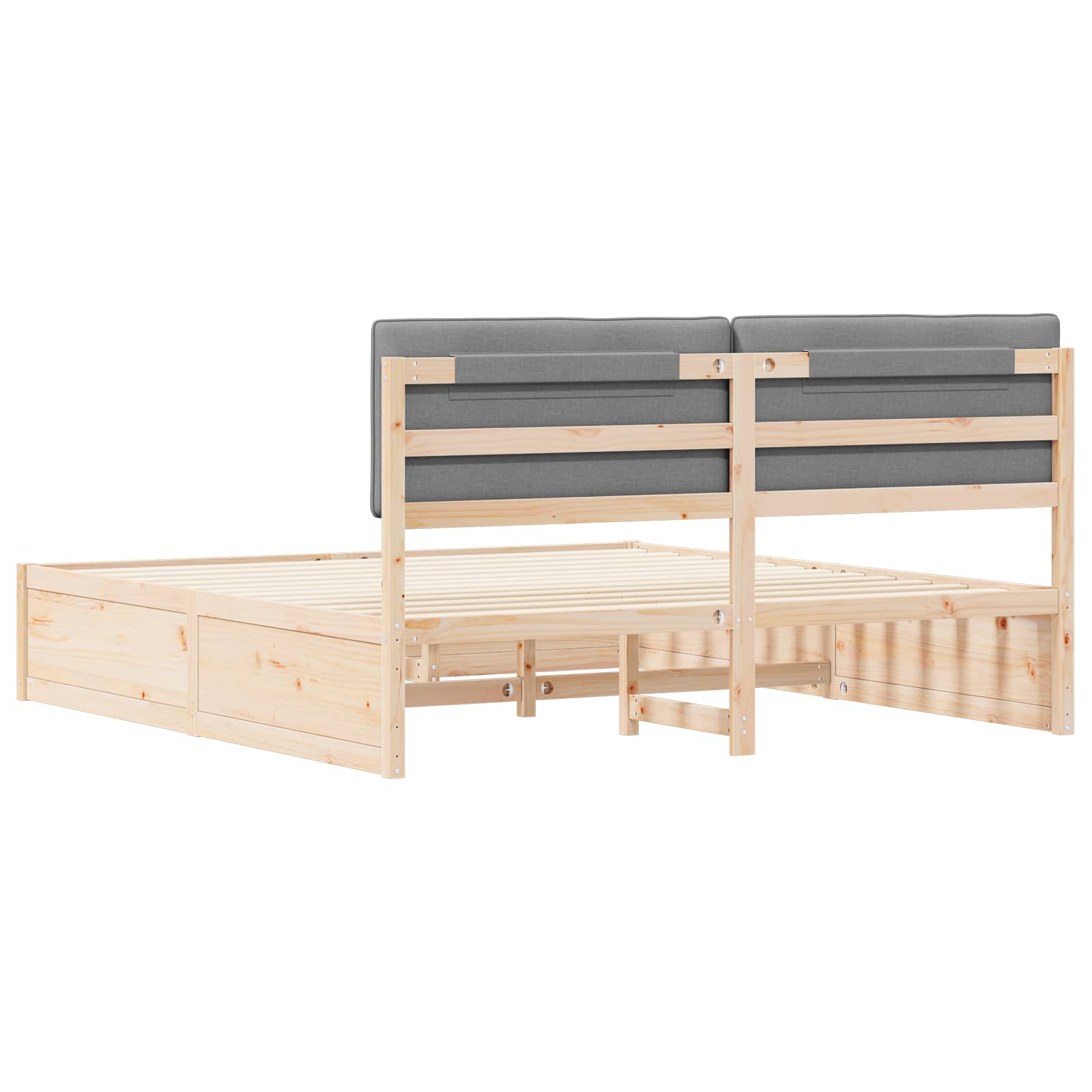 Cadre de lit avec tête de lit rembourrée Gris clair - XIOS