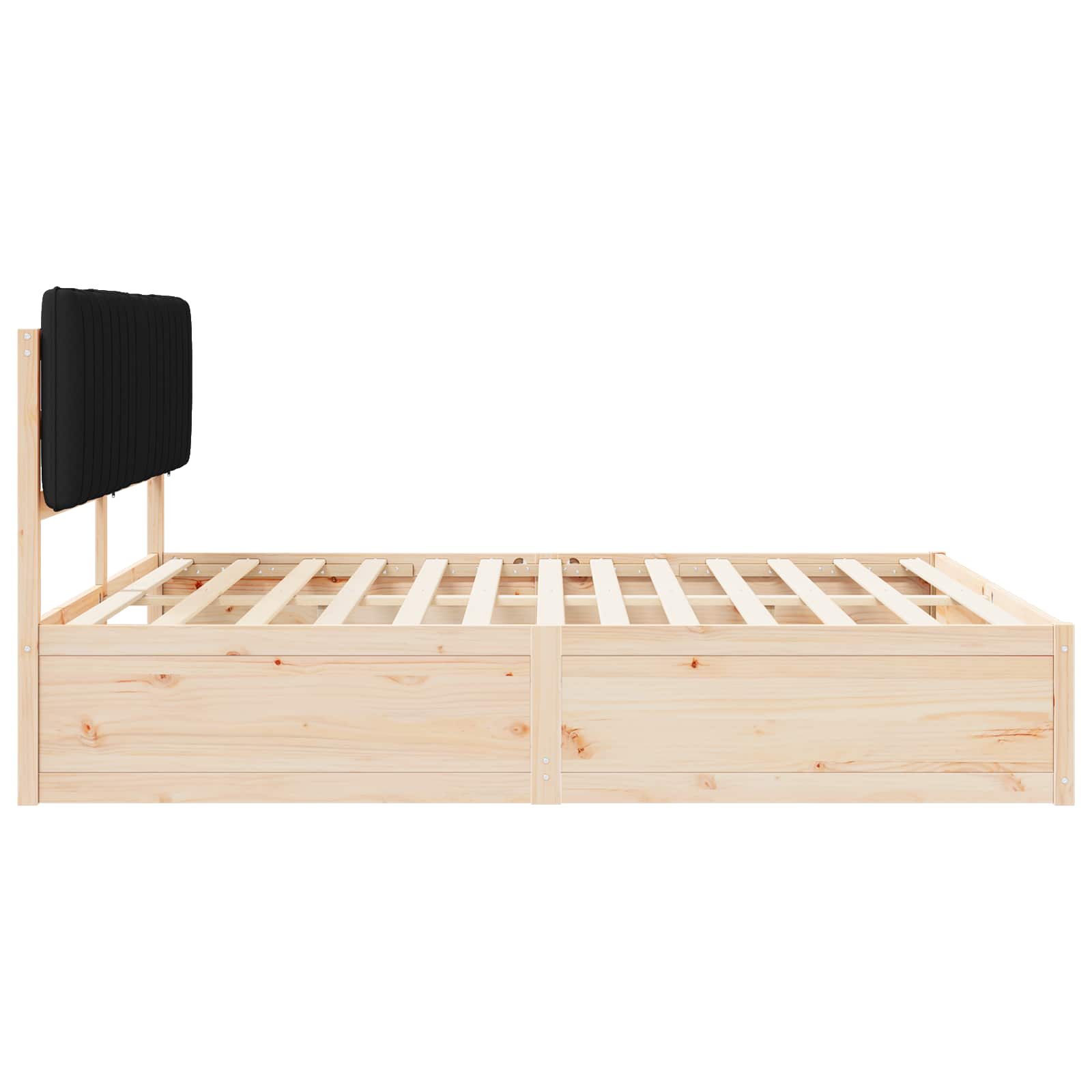 Cadre de lit avec tête de lit rembourrée Noir 180 x 200 cm - XIOS