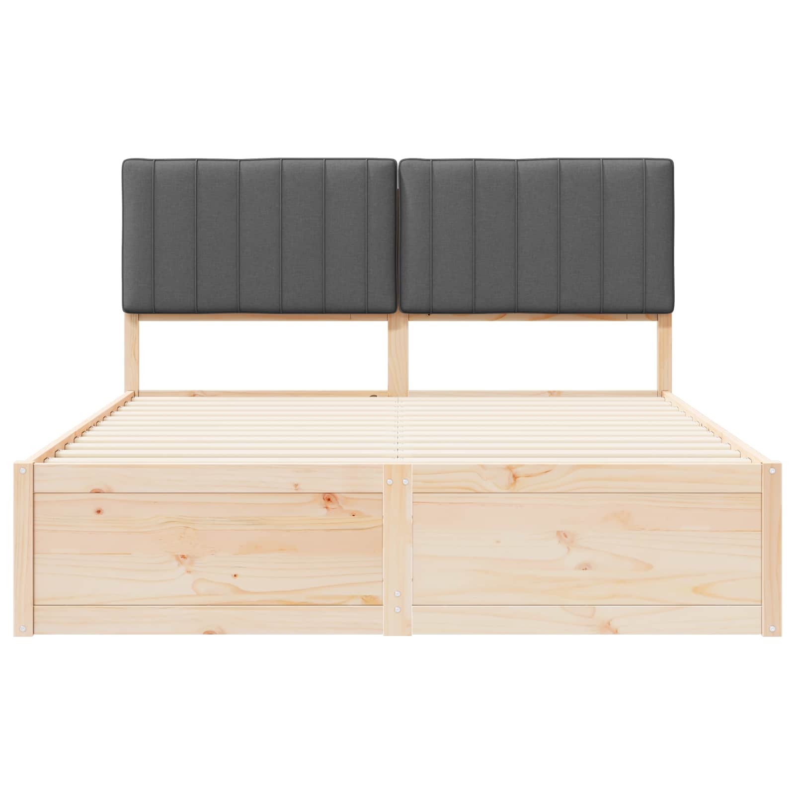 Cadre de lit avec tête de lit rembourrée Gris foncé - XIOS