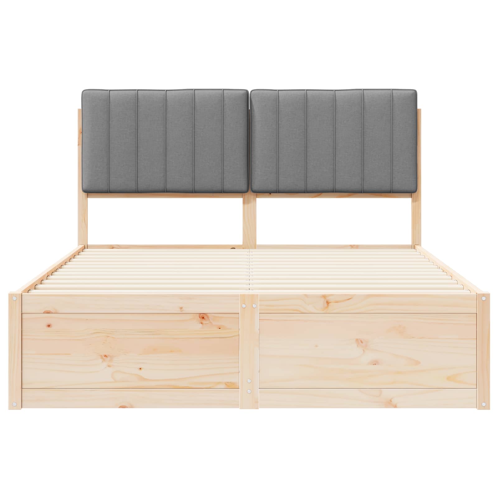 Cadre de lit avec tête de lit rembourrée Gris clair - XIOS