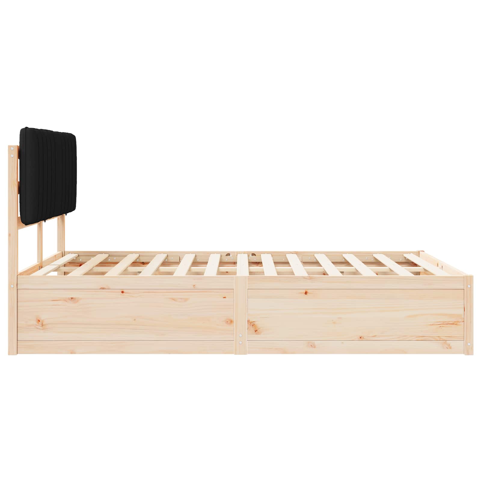 Cadre de lit avec tête de lit rembourrée Noir 140 x 190 cm - XIOS