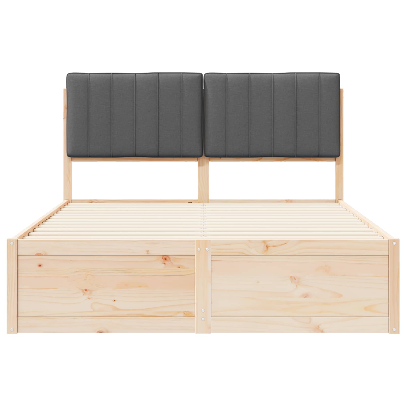 Cadre de lit avec tête de lit rembourrée Gris foncé - XIOS