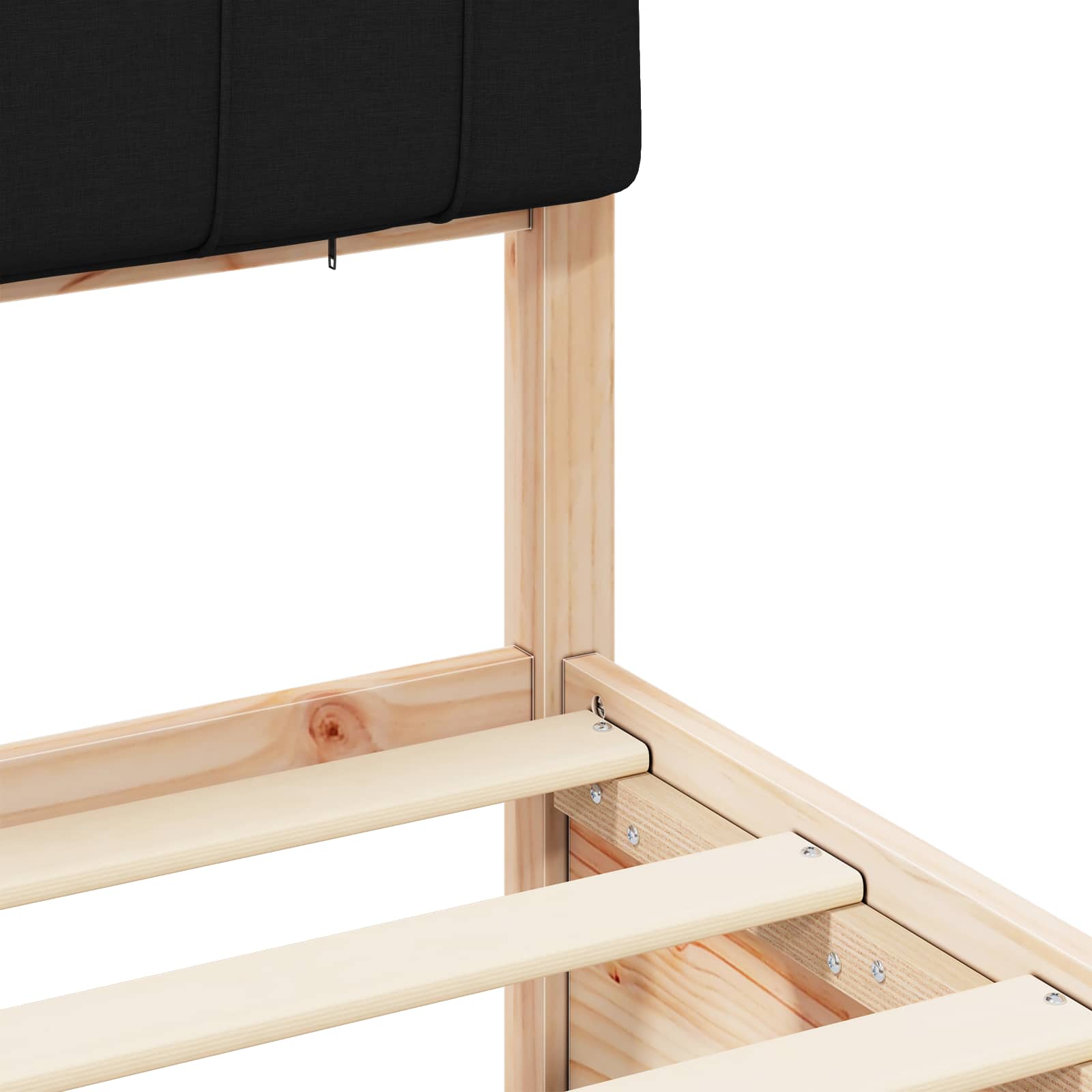 Cadre de lit avec tête de lit rembourrée Noir 135 x 190 cm - XIOS